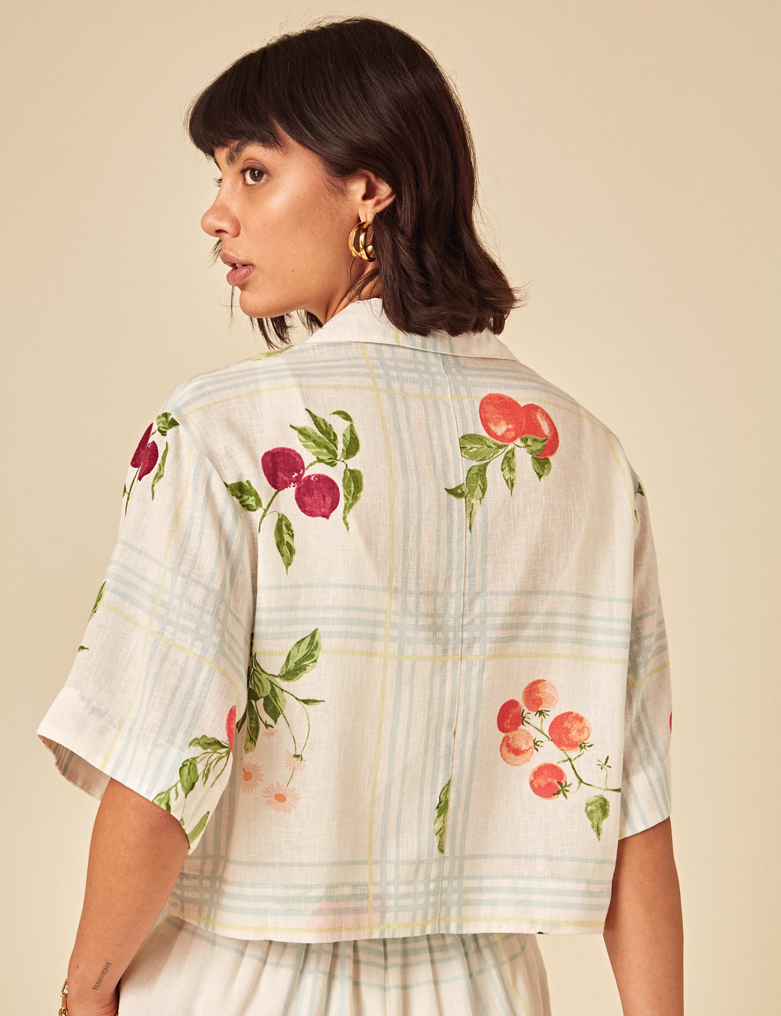 Printed Collared Shirt with Linen 12 of 13