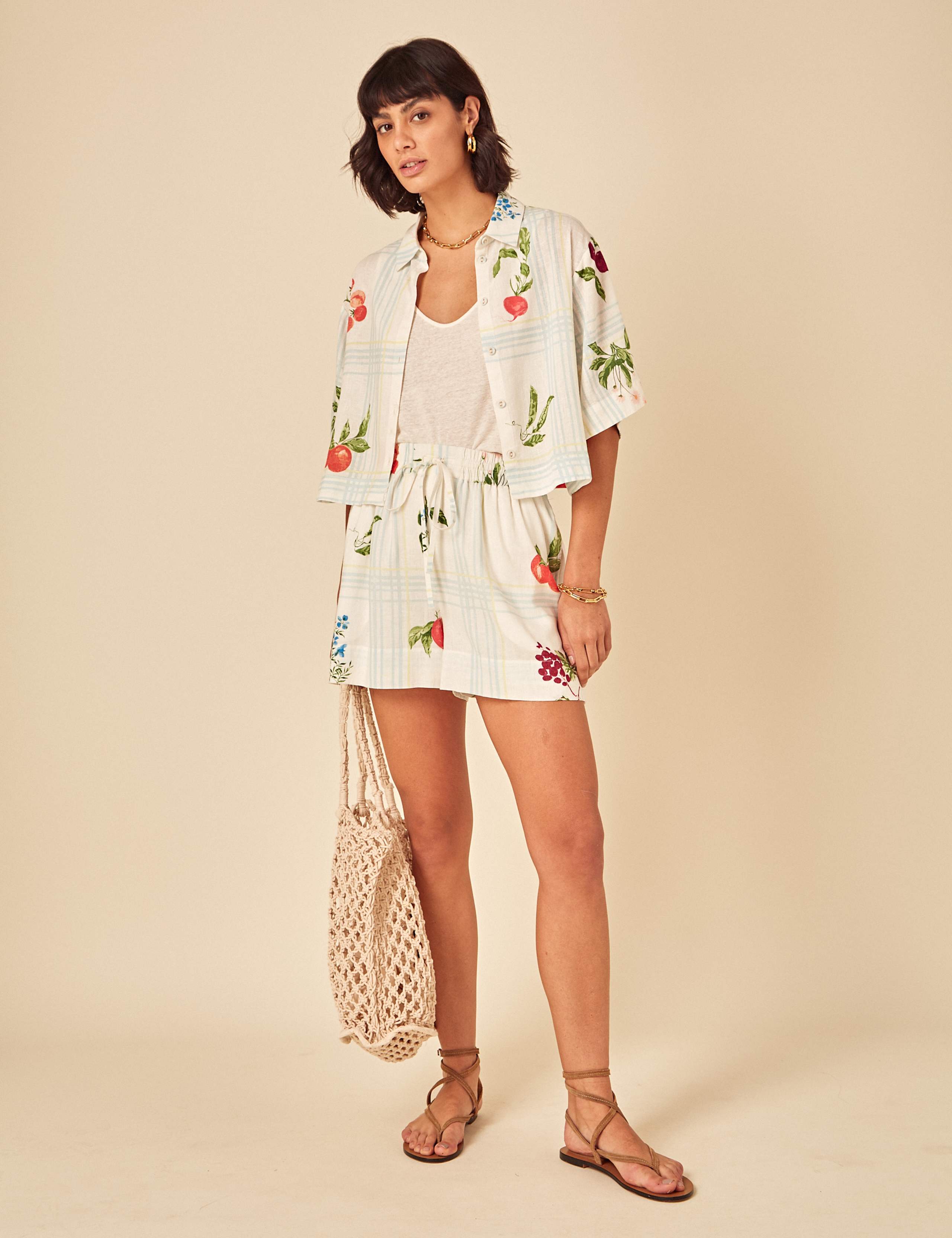 Printed Collared Shirt with Linen 6 of 13