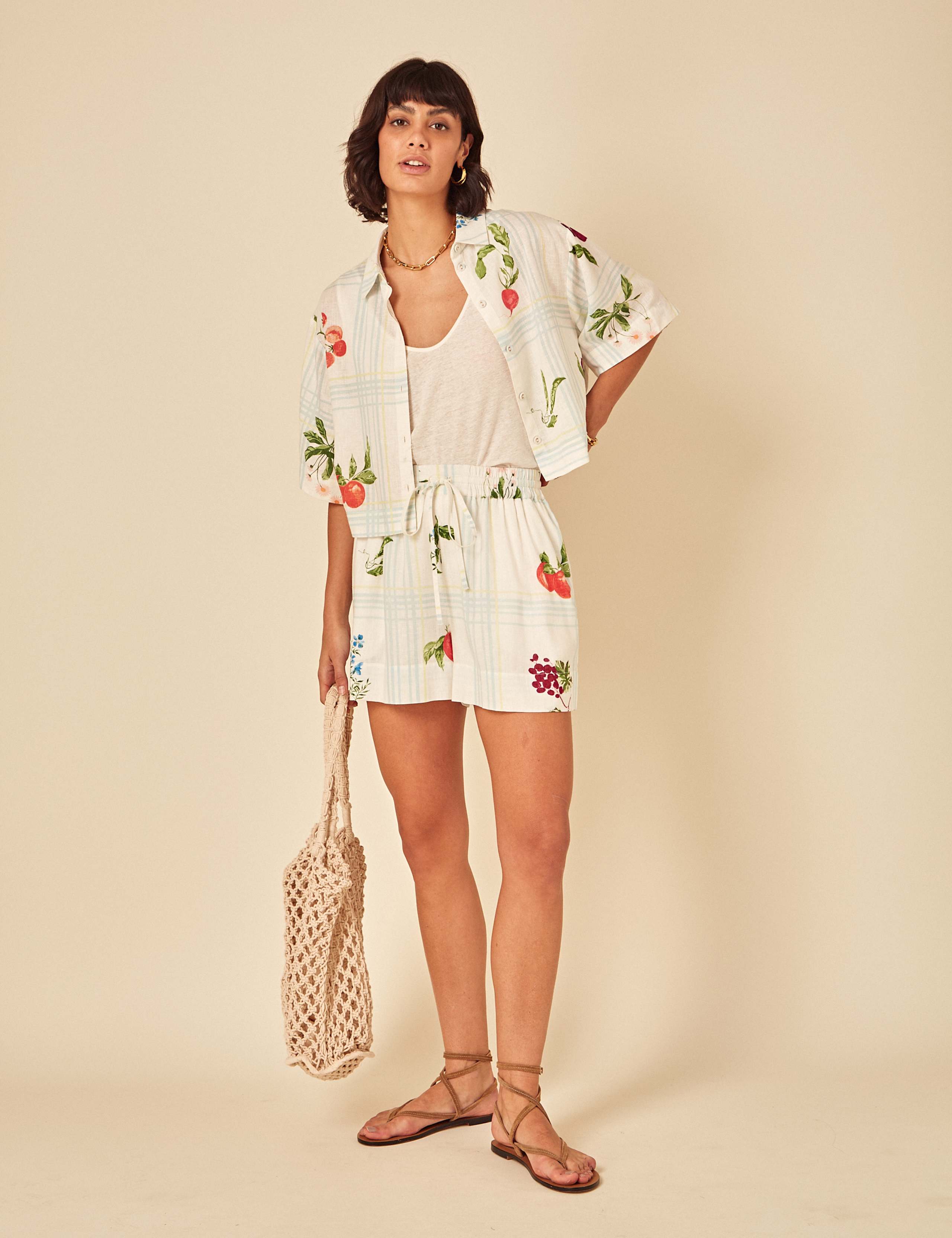 Printed Collared Shirt with Linen 9 of 13