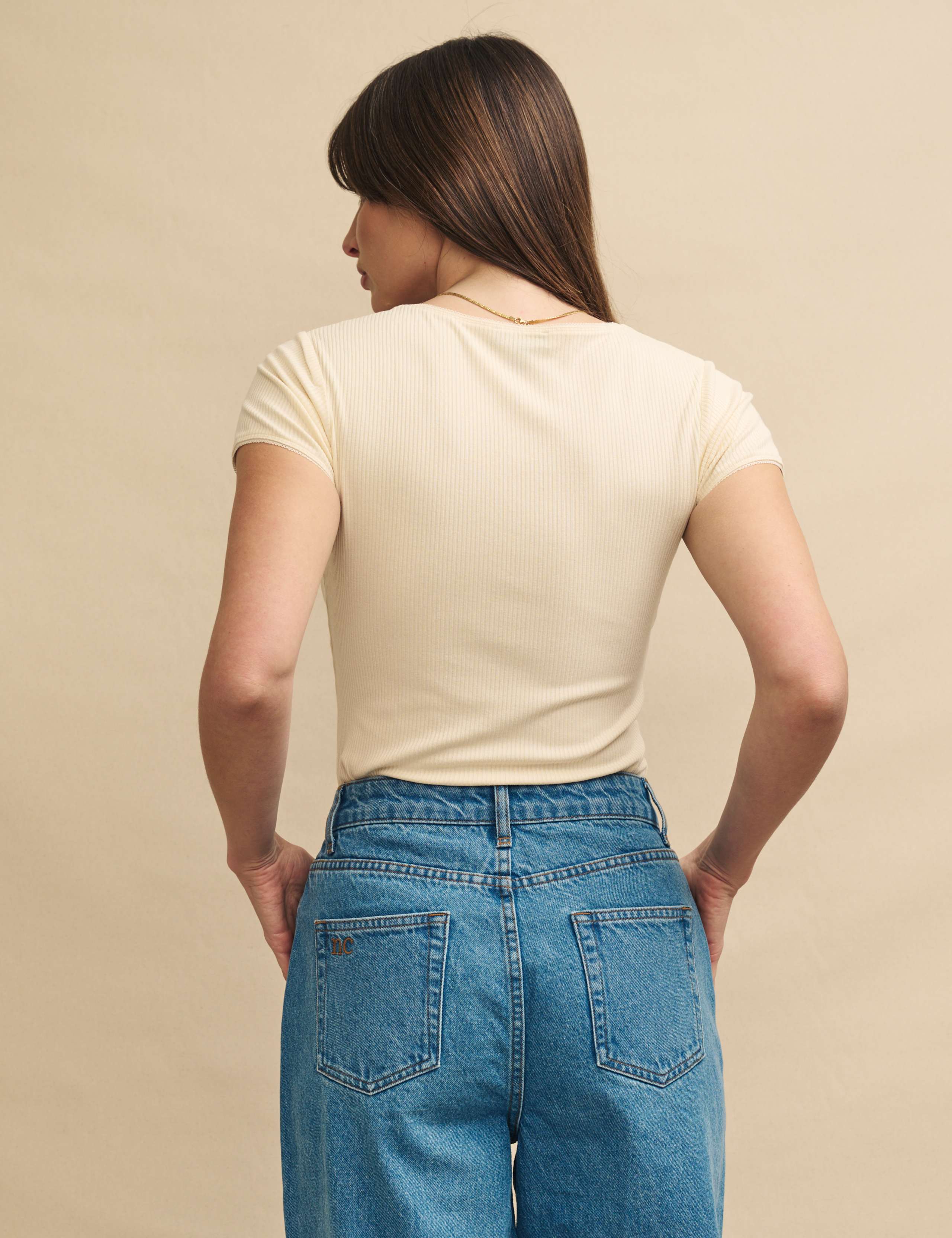 Jersey Ribbed Square Neck Top 2 of 4