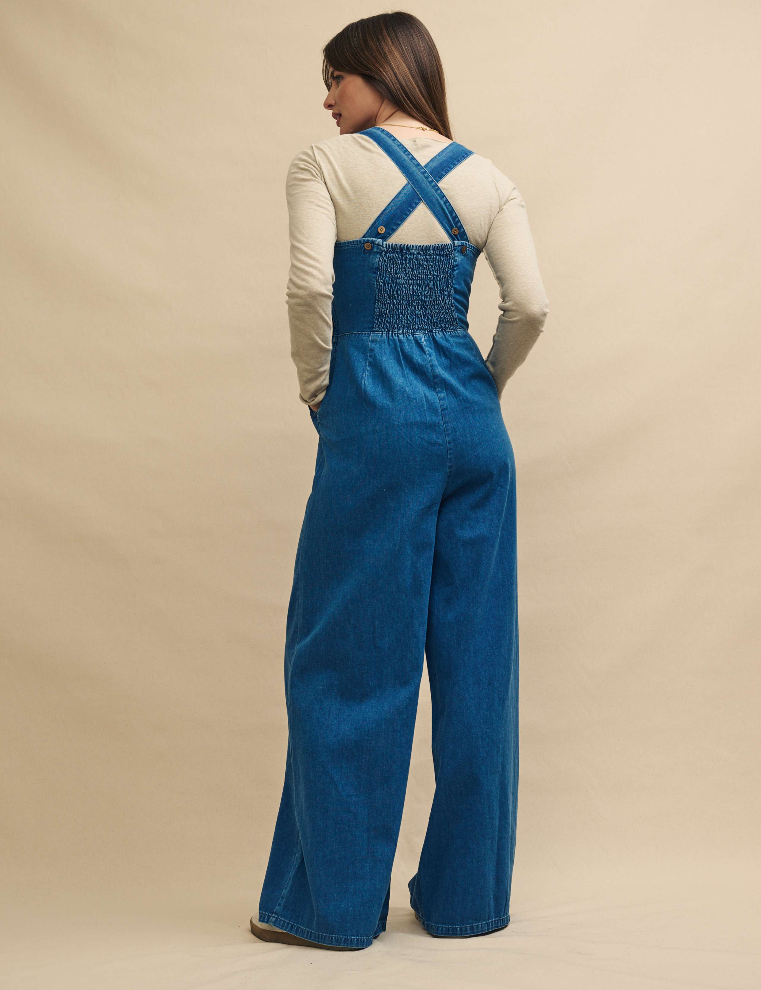 Denim Sleeveless Jumpsuit 3 of 5