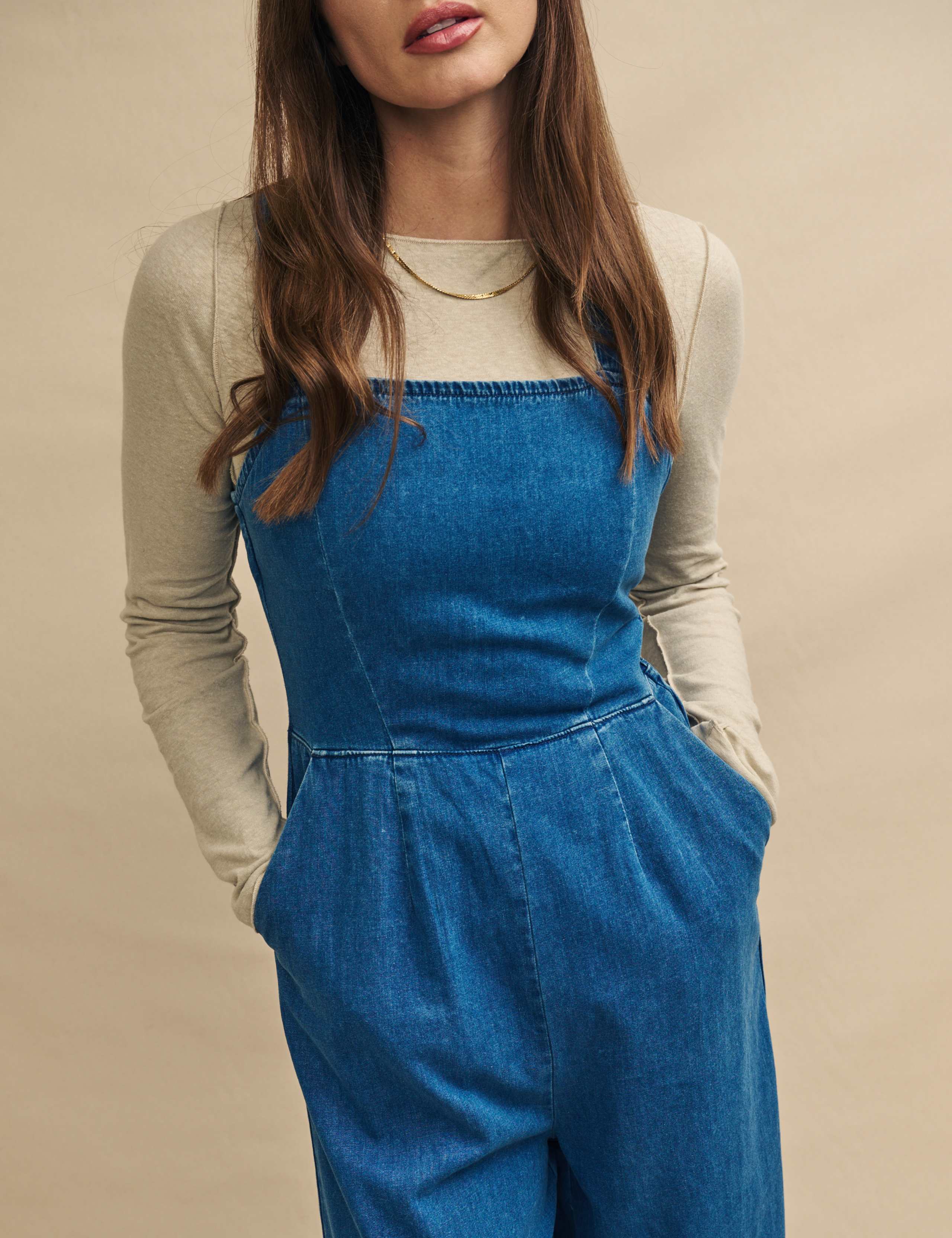 Denim Sleeveless Jumpsuit 4 of 5