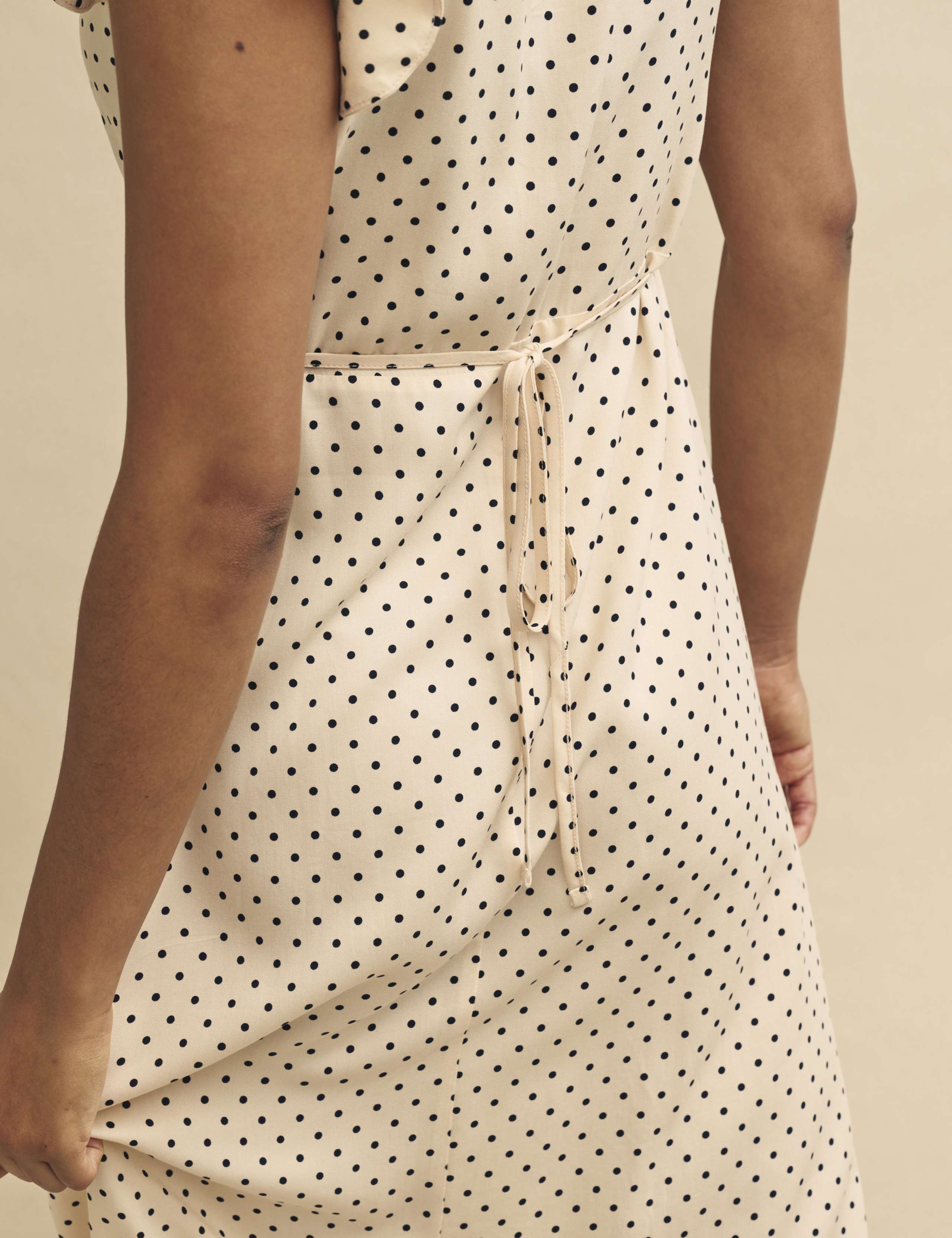 Polka Dot V-Neck Midi Tea Dress 4 of 4