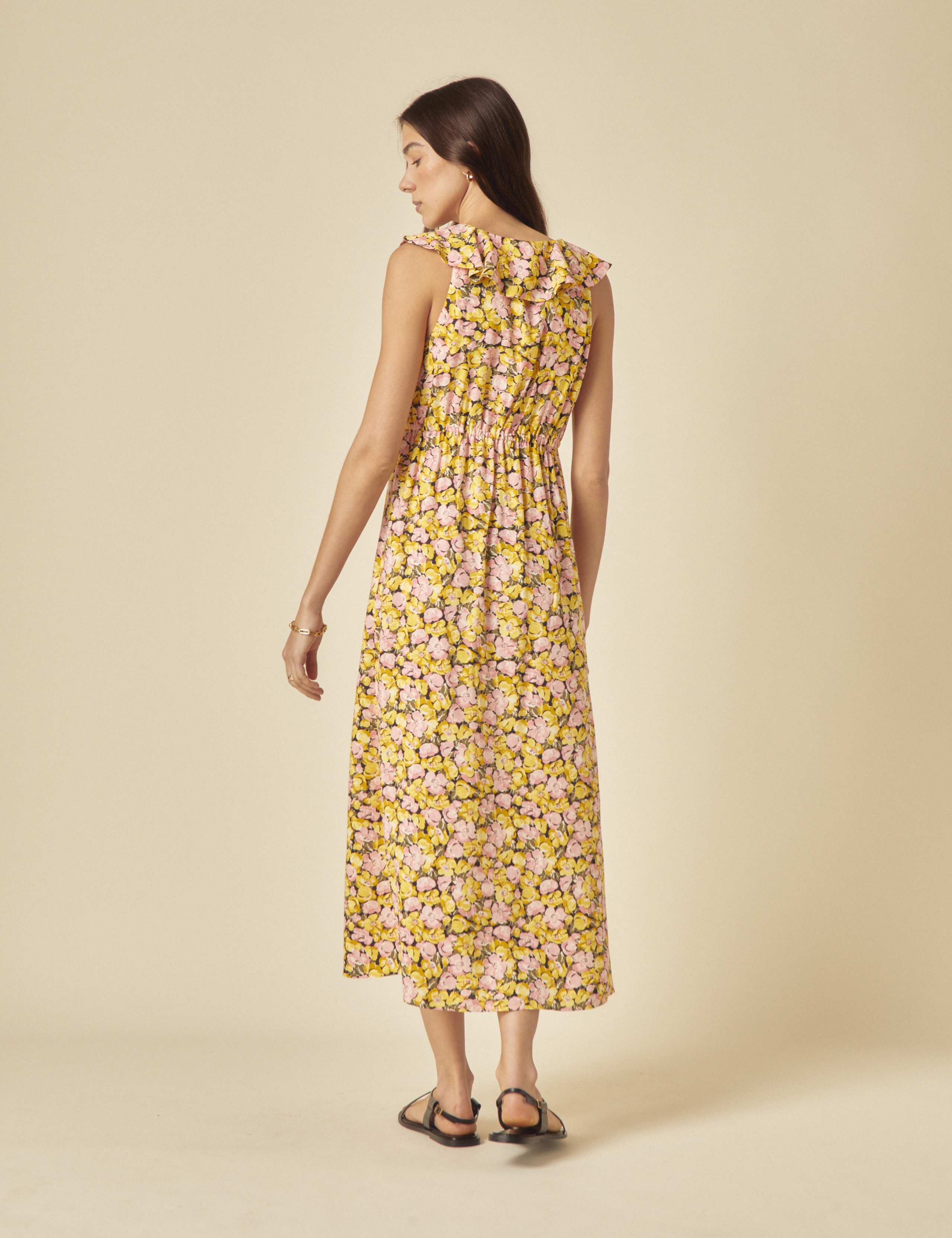 Floral V-Neck Midi Tea Dress 2 of 5