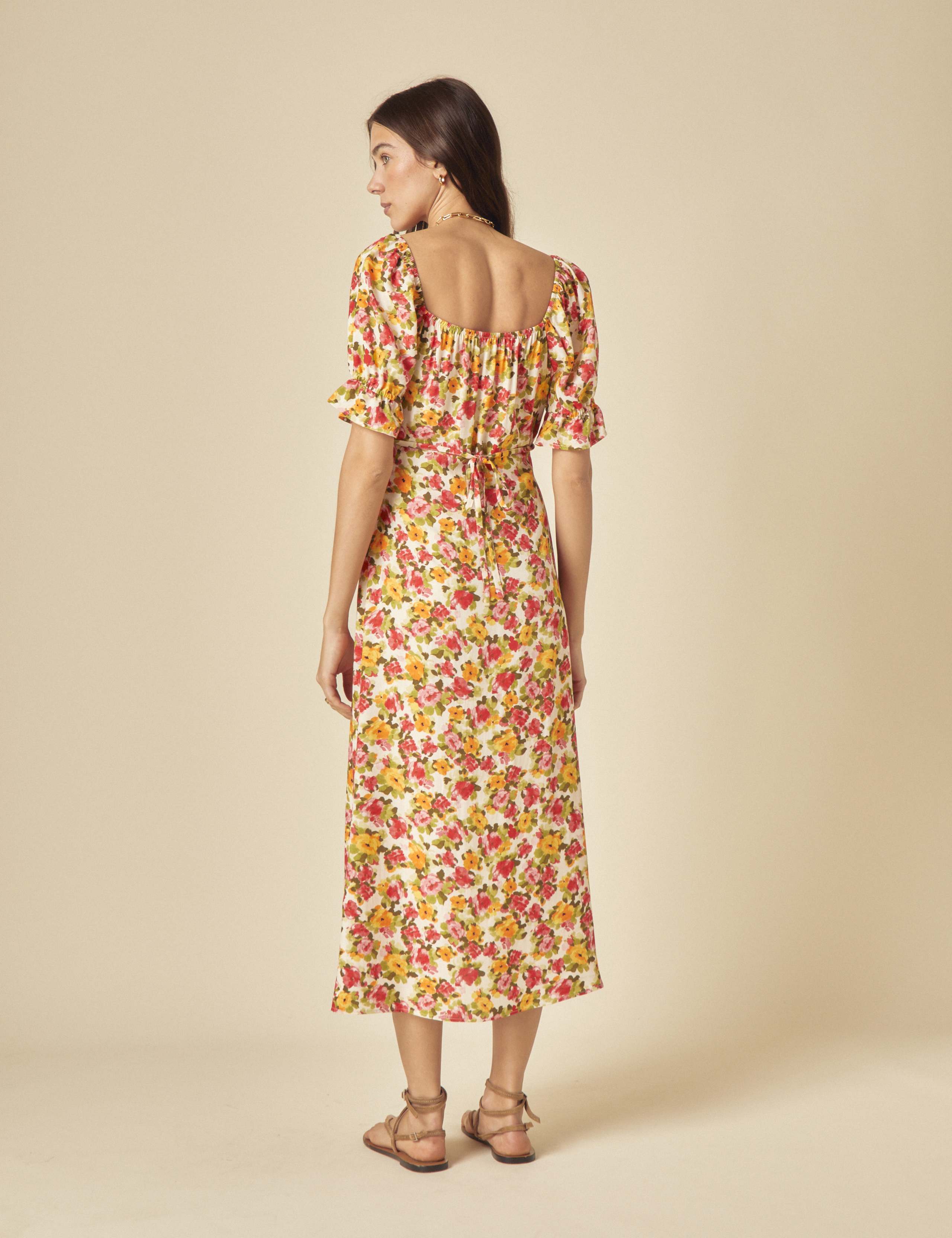 Floral Sweetheart Neckline Midaxi Tea Dress 2 of 5