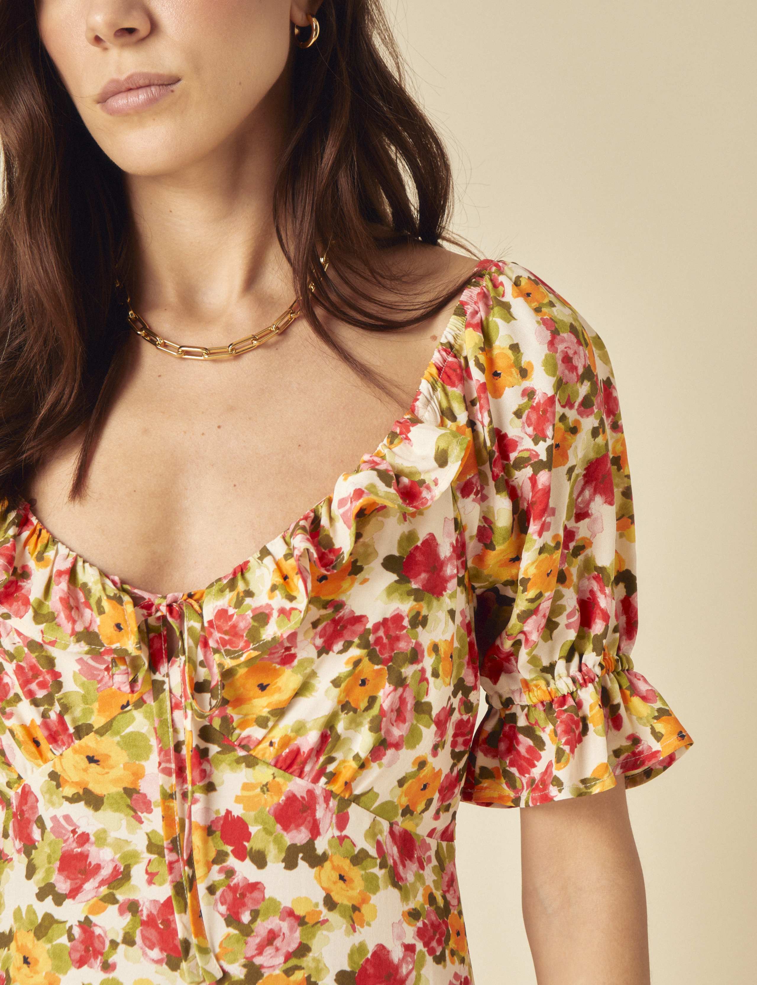 Floral Sweetheart Neckline Midaxi Tea Dress 4 of 5