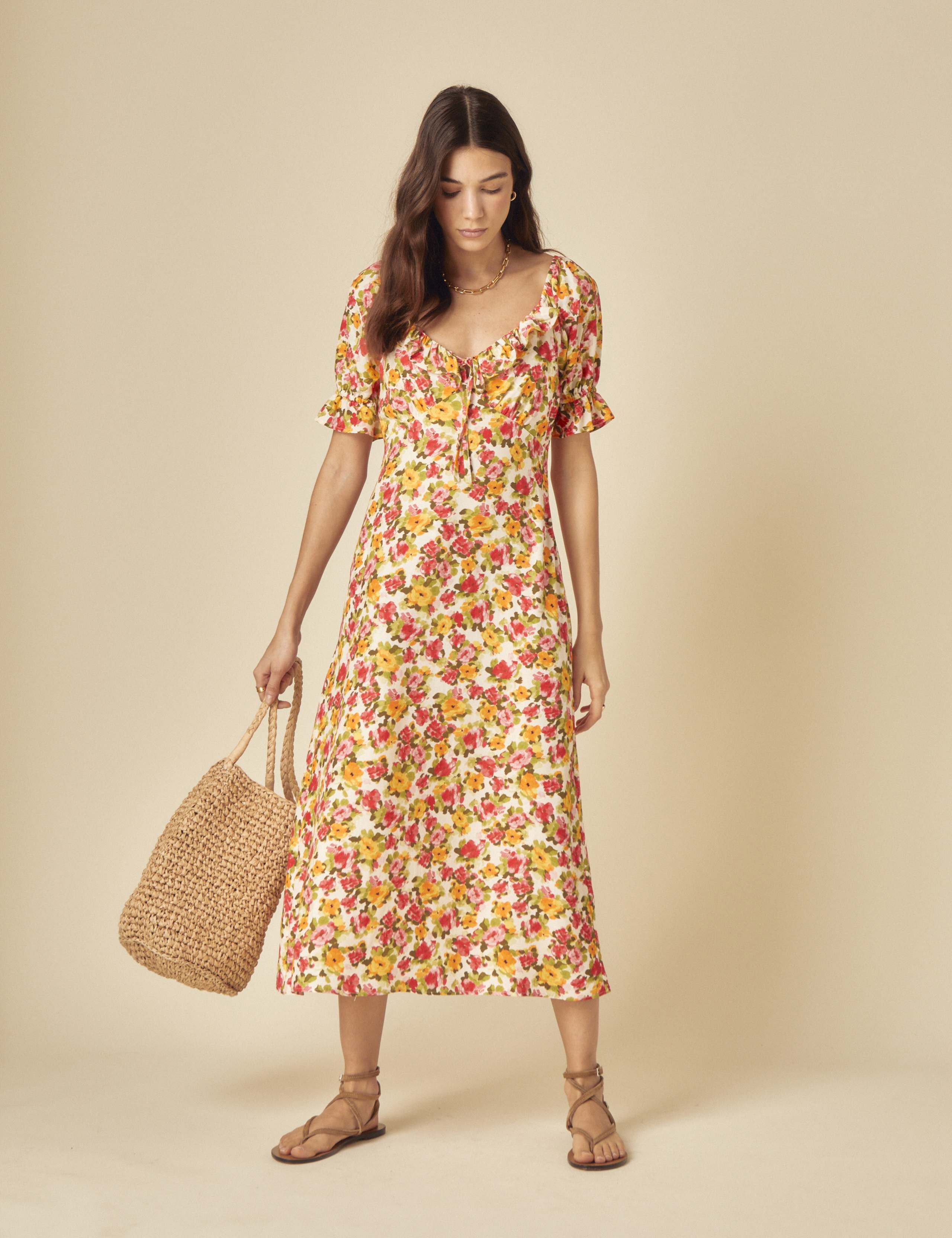 Floral Sweetheart Neckline Midaxi Tea Dress 5 of 5