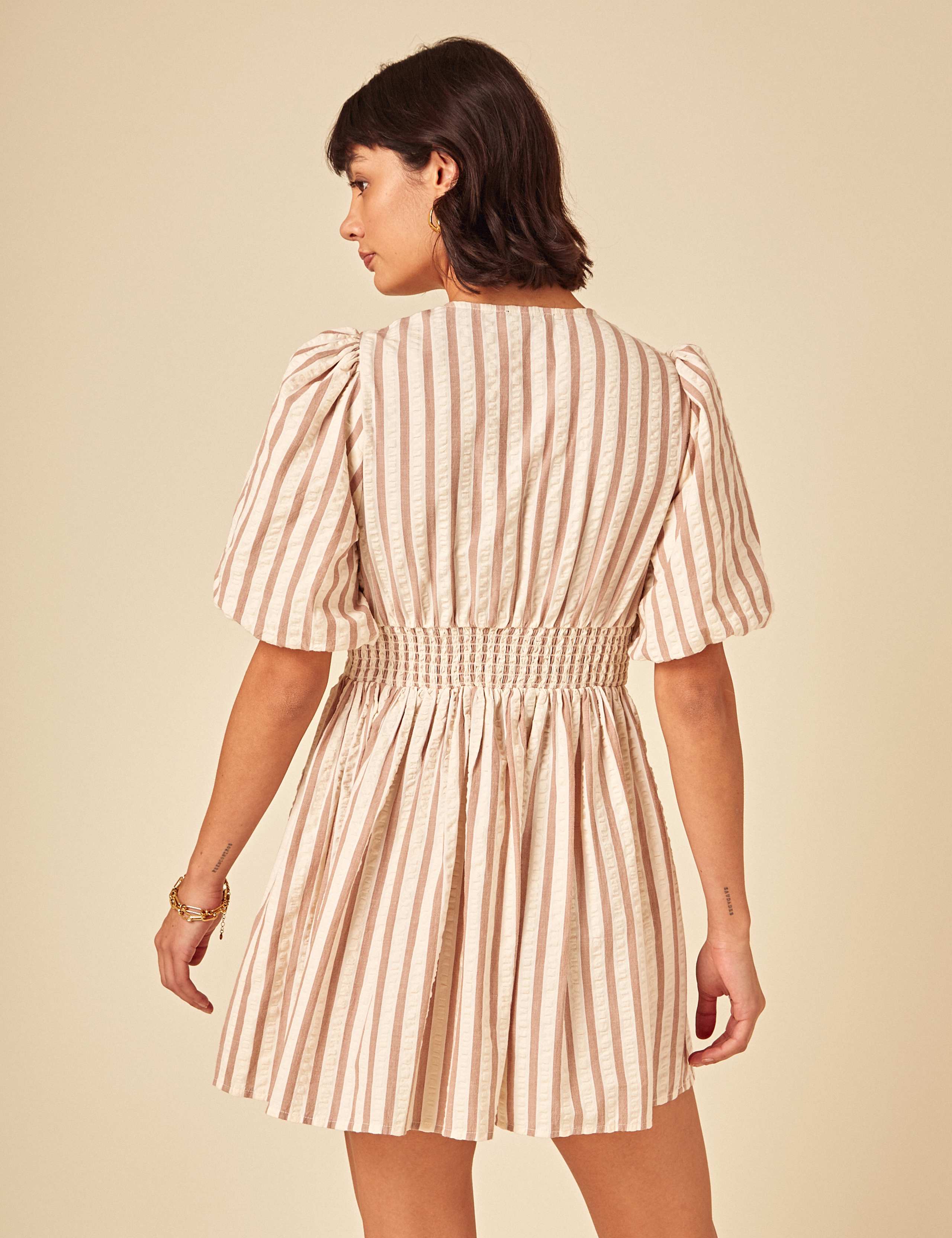 Pure Cotton Striped Mini Smock Dress 3 of 4