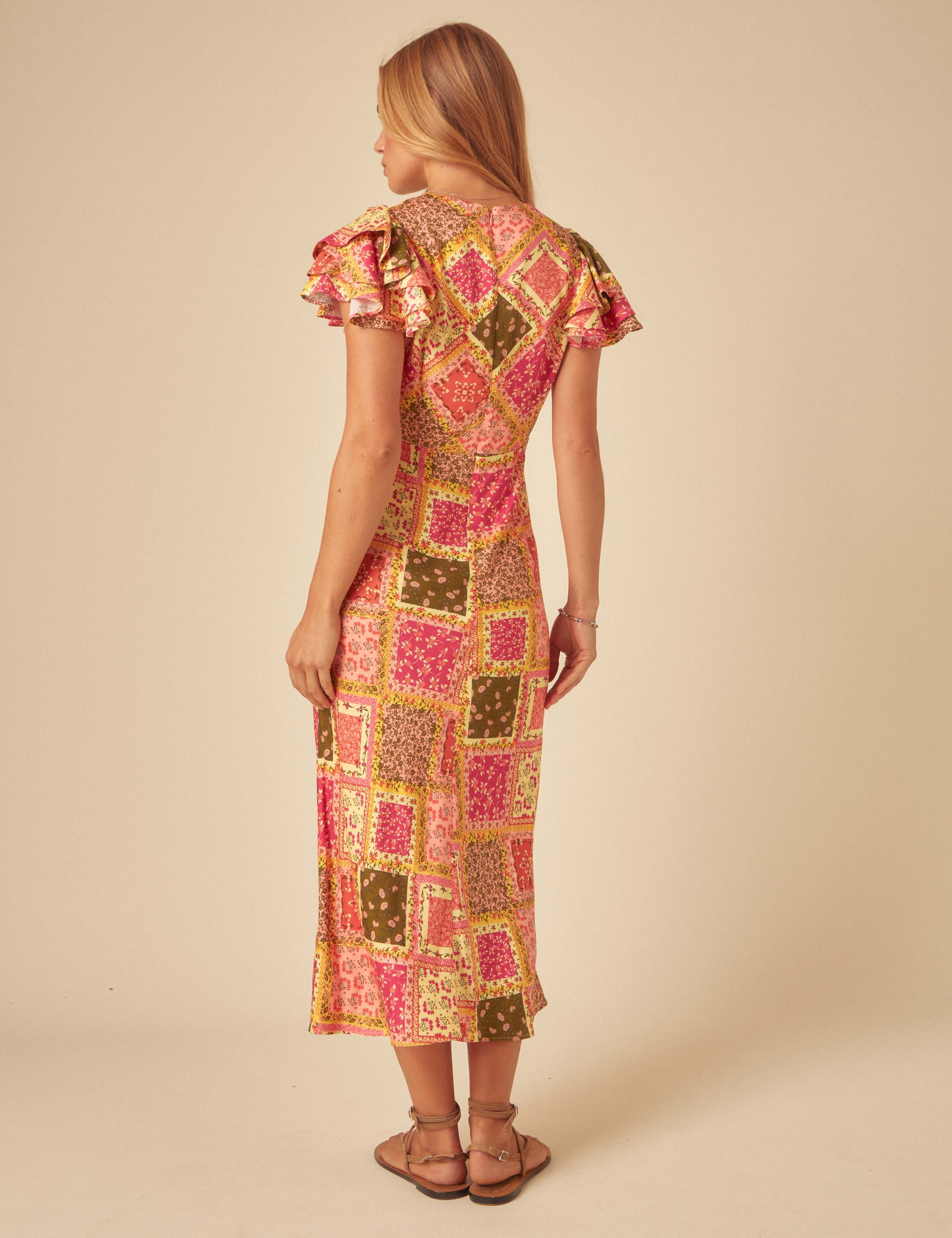 Printed V-Neck Midaxi Tea Dress 2 of 5