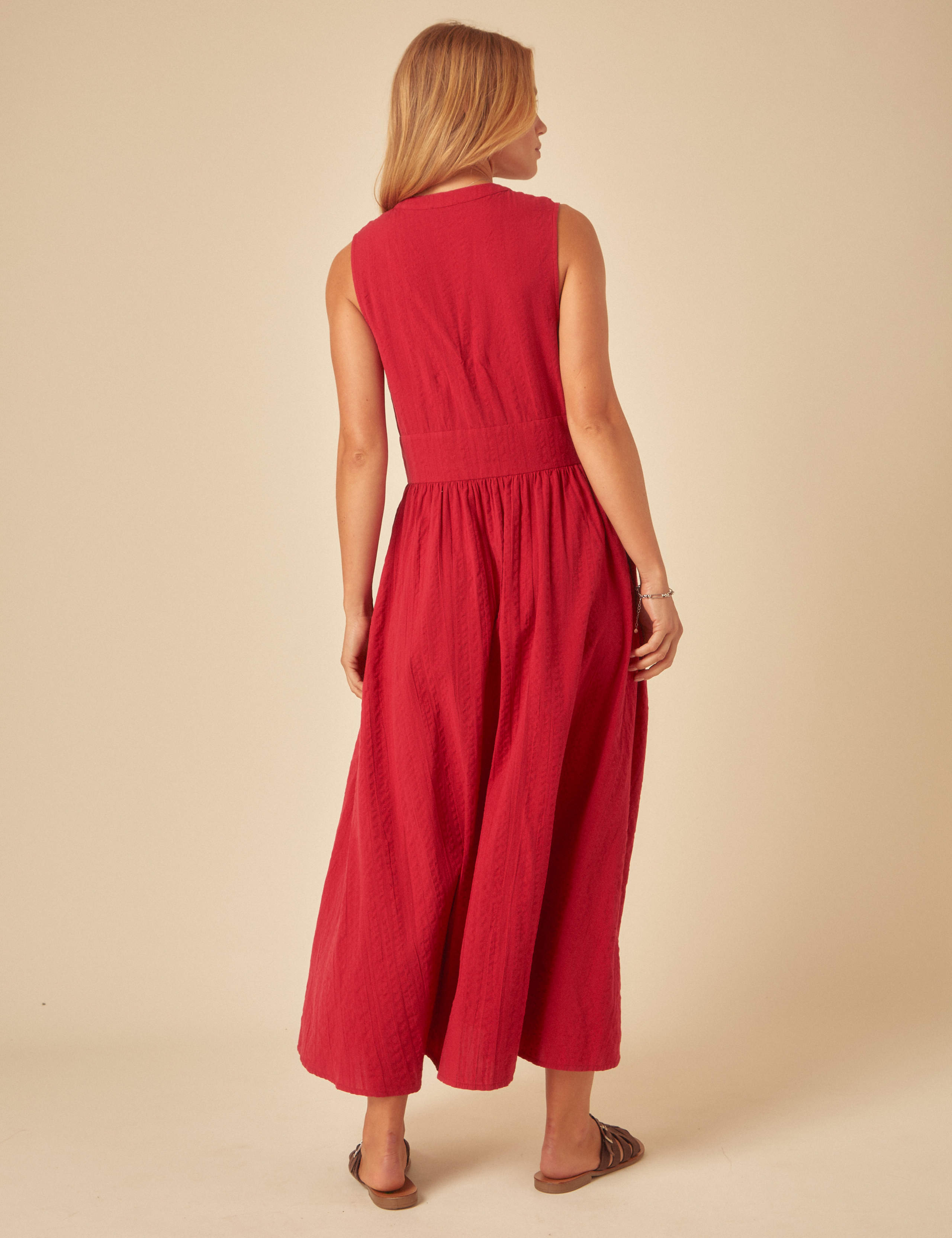 Pure Cotton V-Neck Midaxi Skater Dress 2 of 4