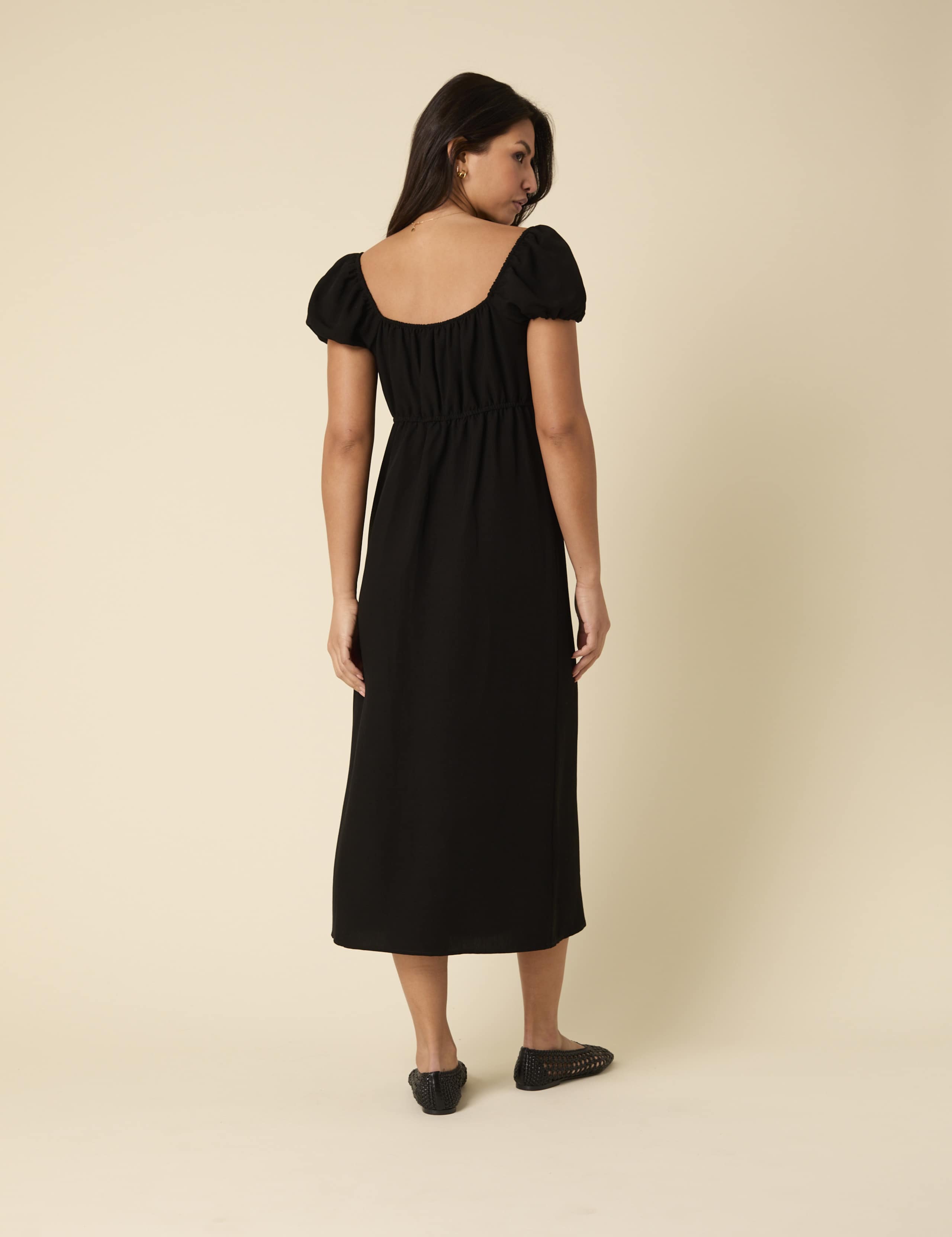 Cotton Rich Square Neck Midi Tea Dress 2 of 5