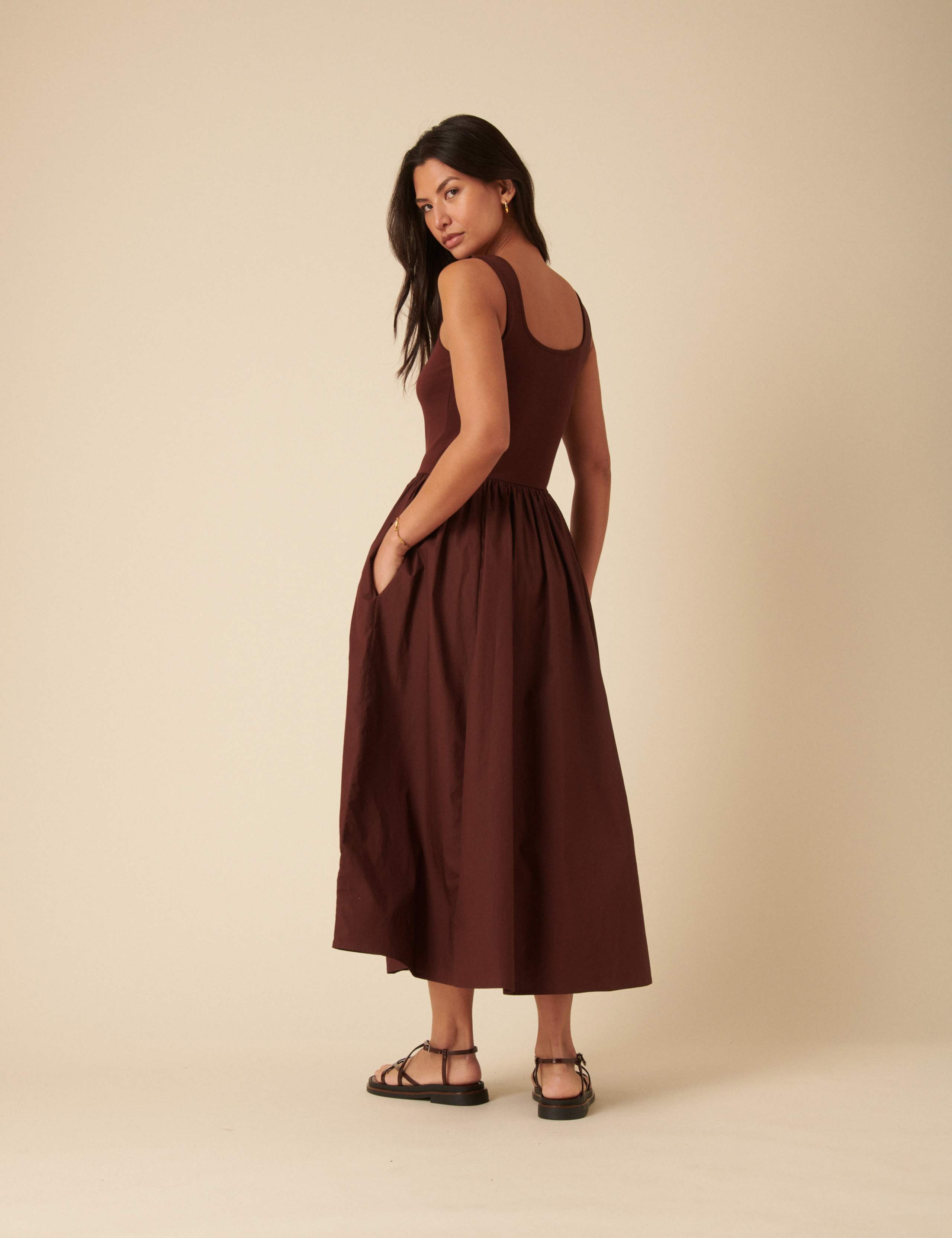 Square Neck Midaxi Skater Dress 3 of 5