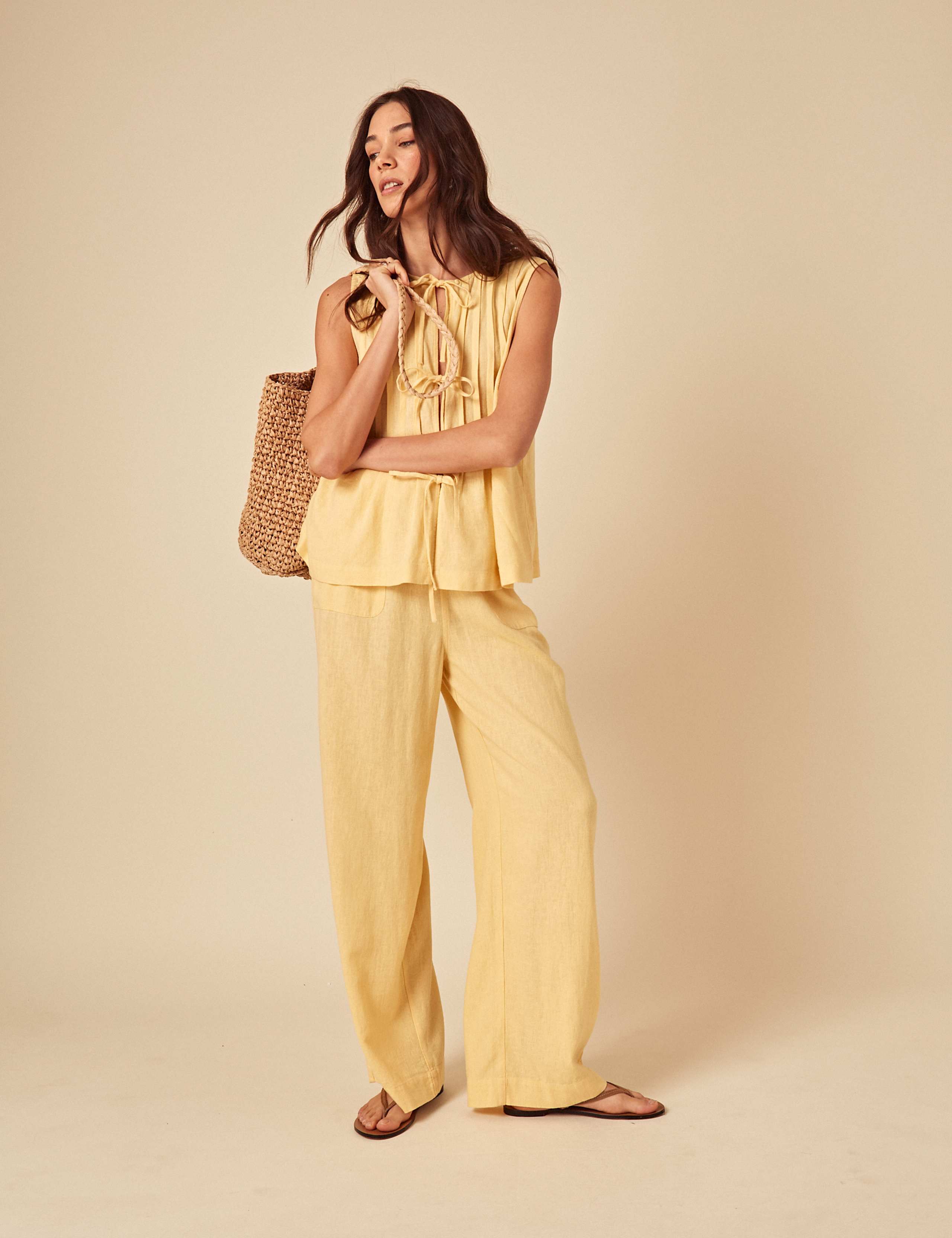 Linen Rich Drawstring Relaxed Trousers 5 of 5