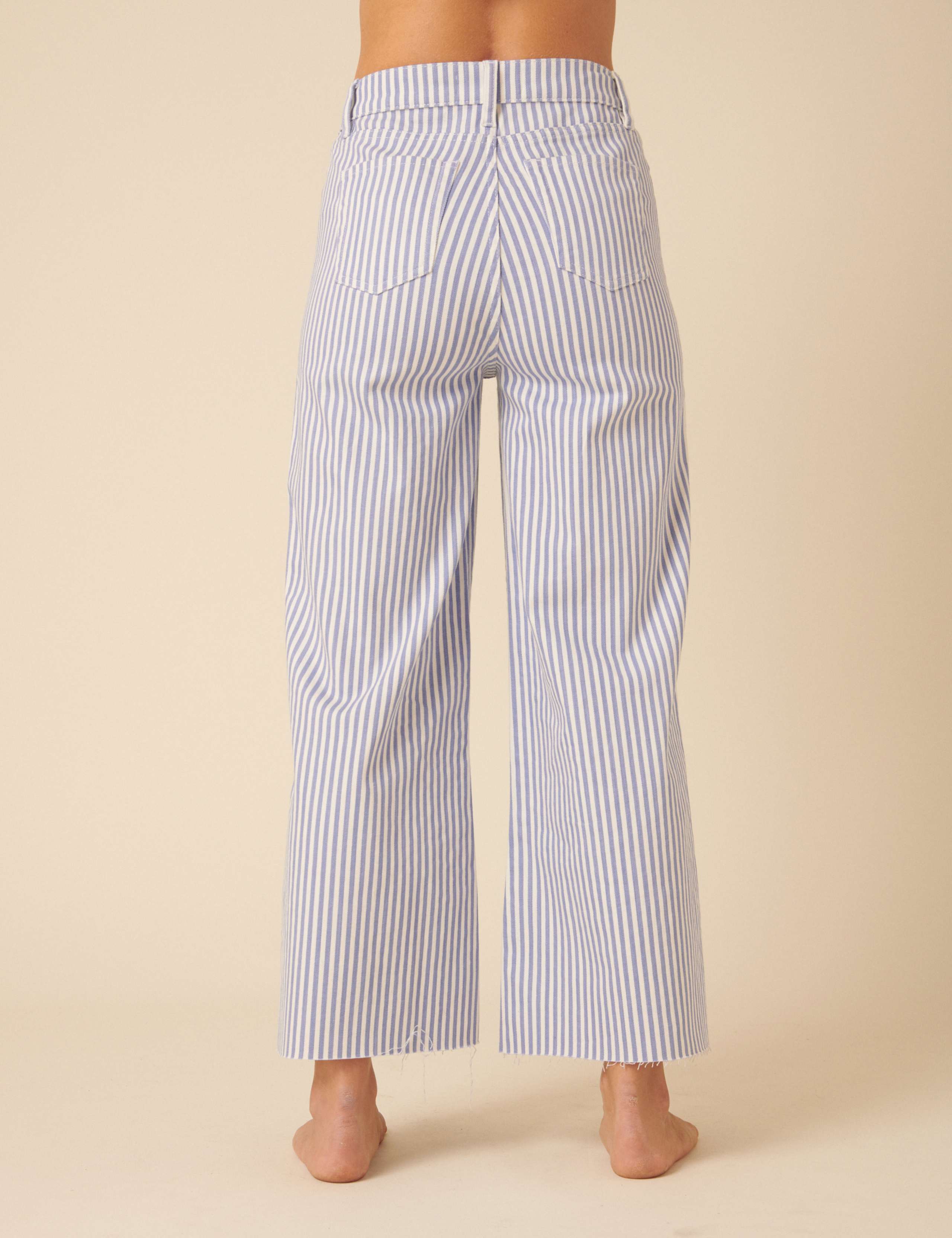 High Waisted Striped Wide Leg Jeans 3 of 5