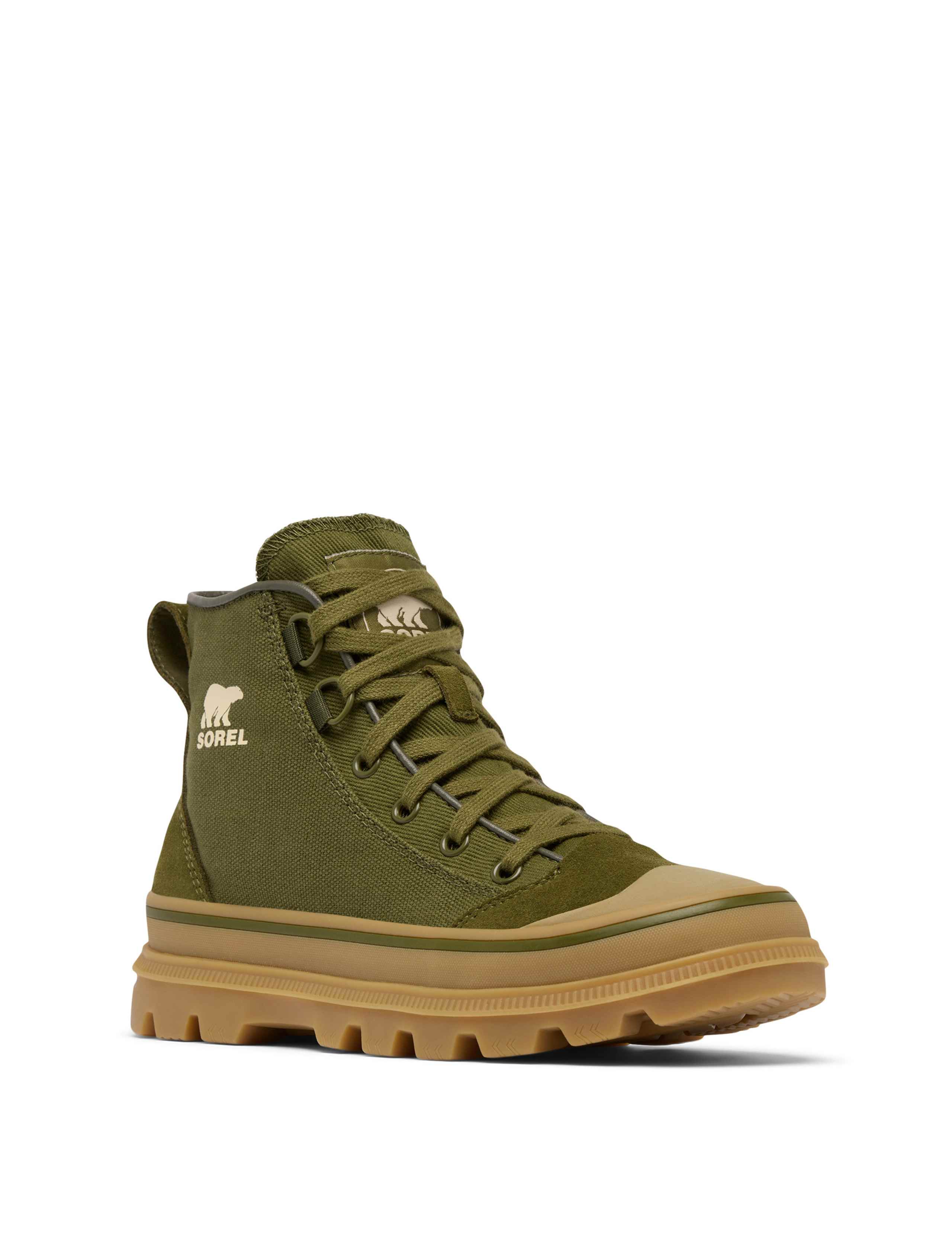 Canvas Suede Panel Mid Top Trainers 3 of 10