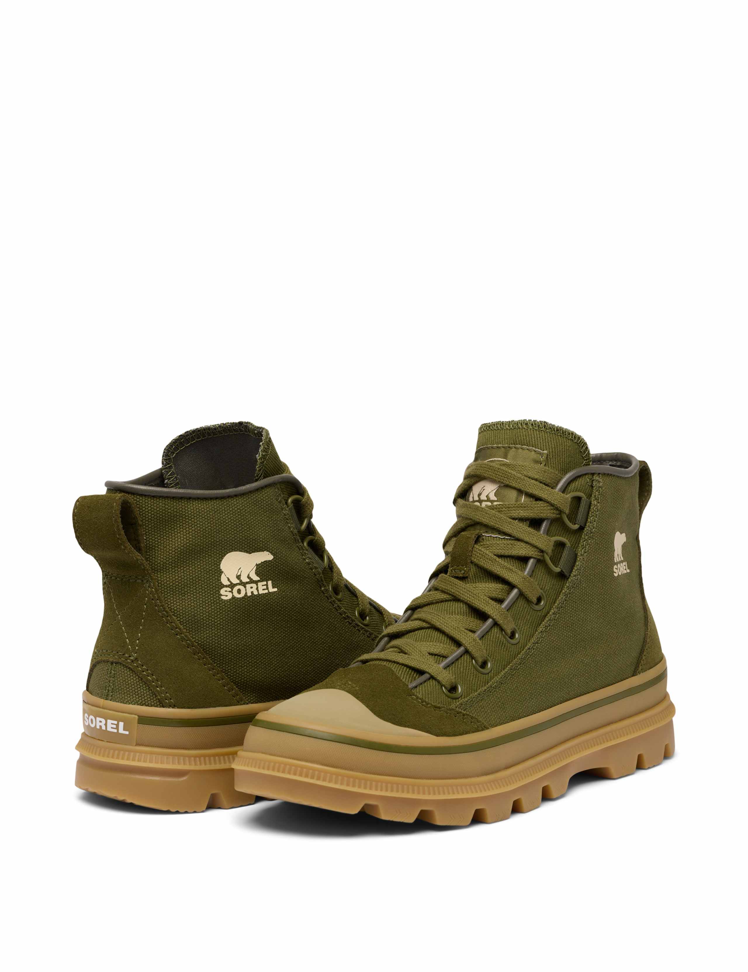 Canvas Suede Panel Mid Top Trainers 8 of 10