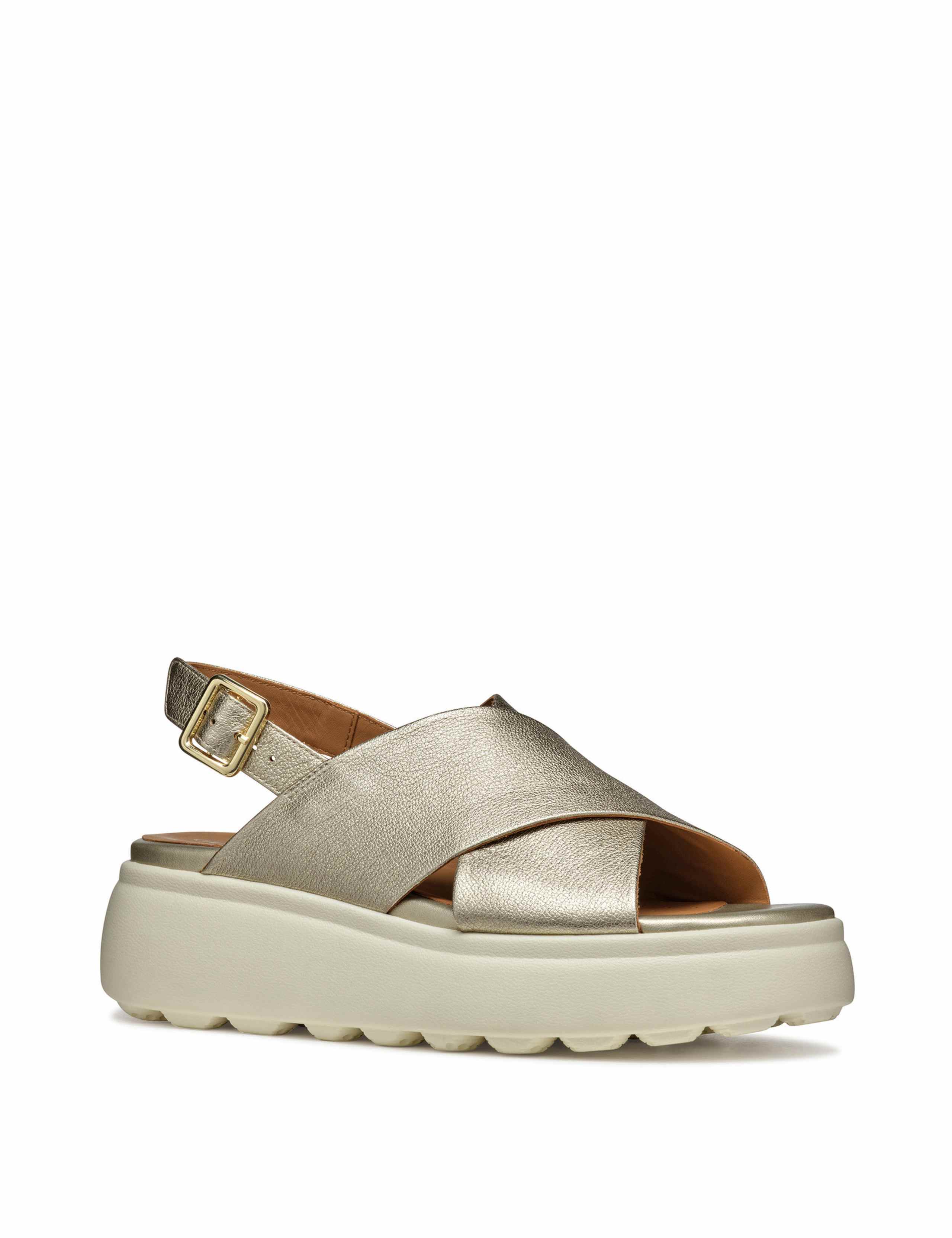 Leather Ankle Strap Flatform Sandals 2 of 6