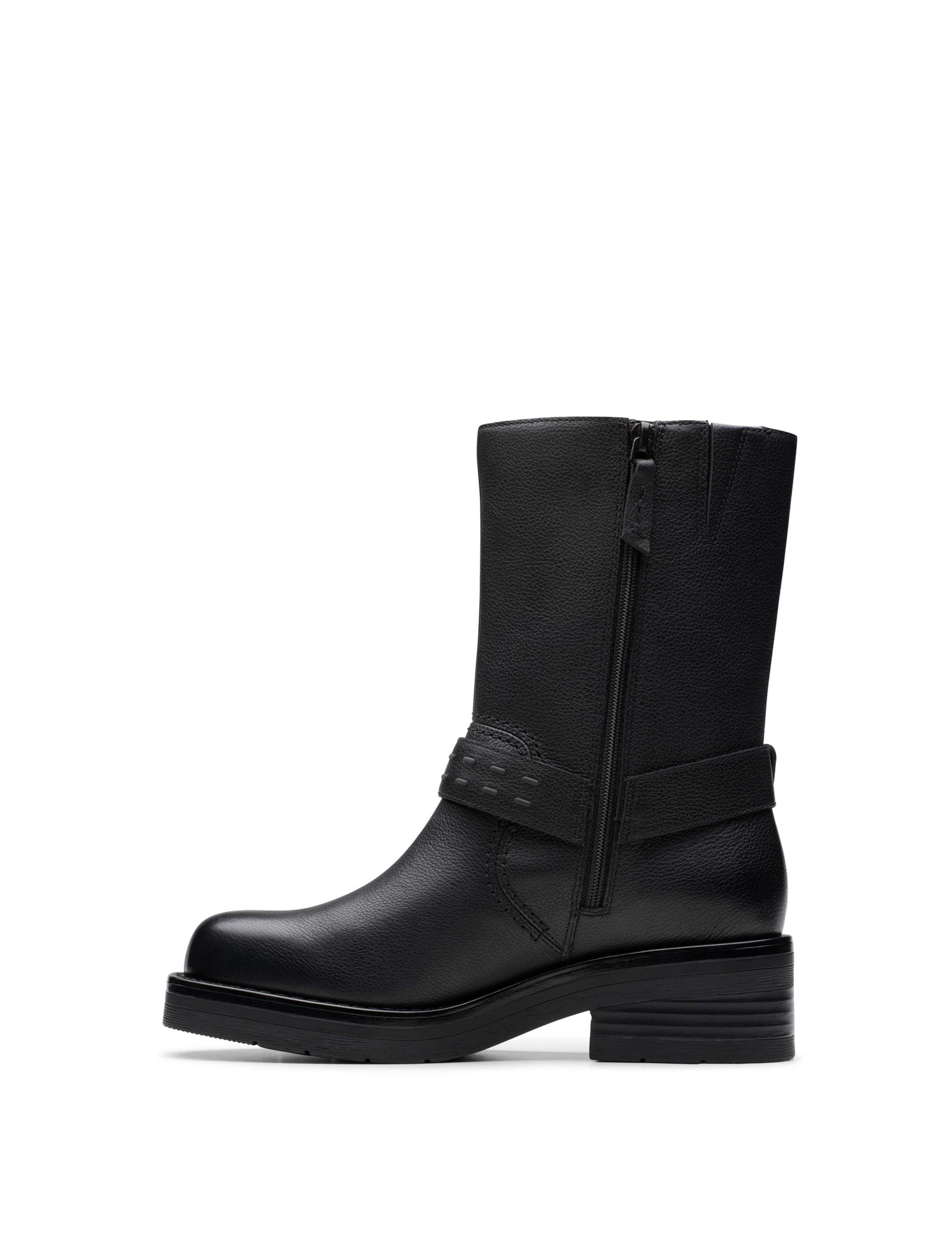 Leather Buckle Flat Boots 3 of 7