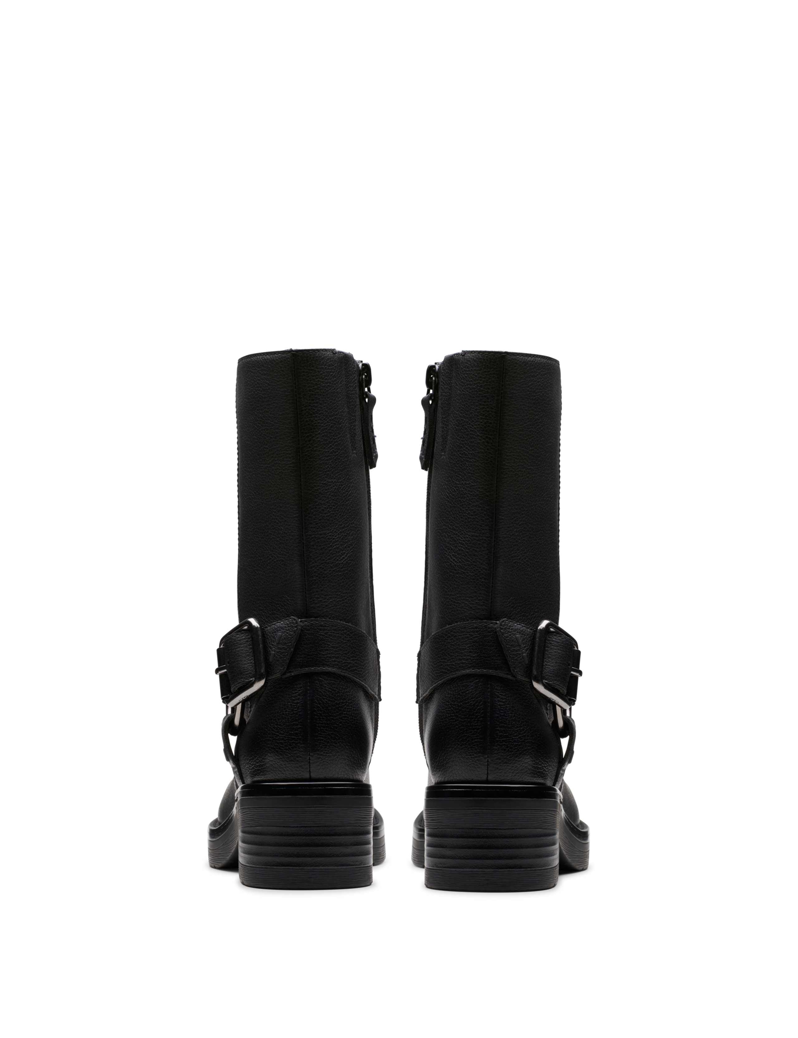Leather Buckle Flat Boots 5 of 7
