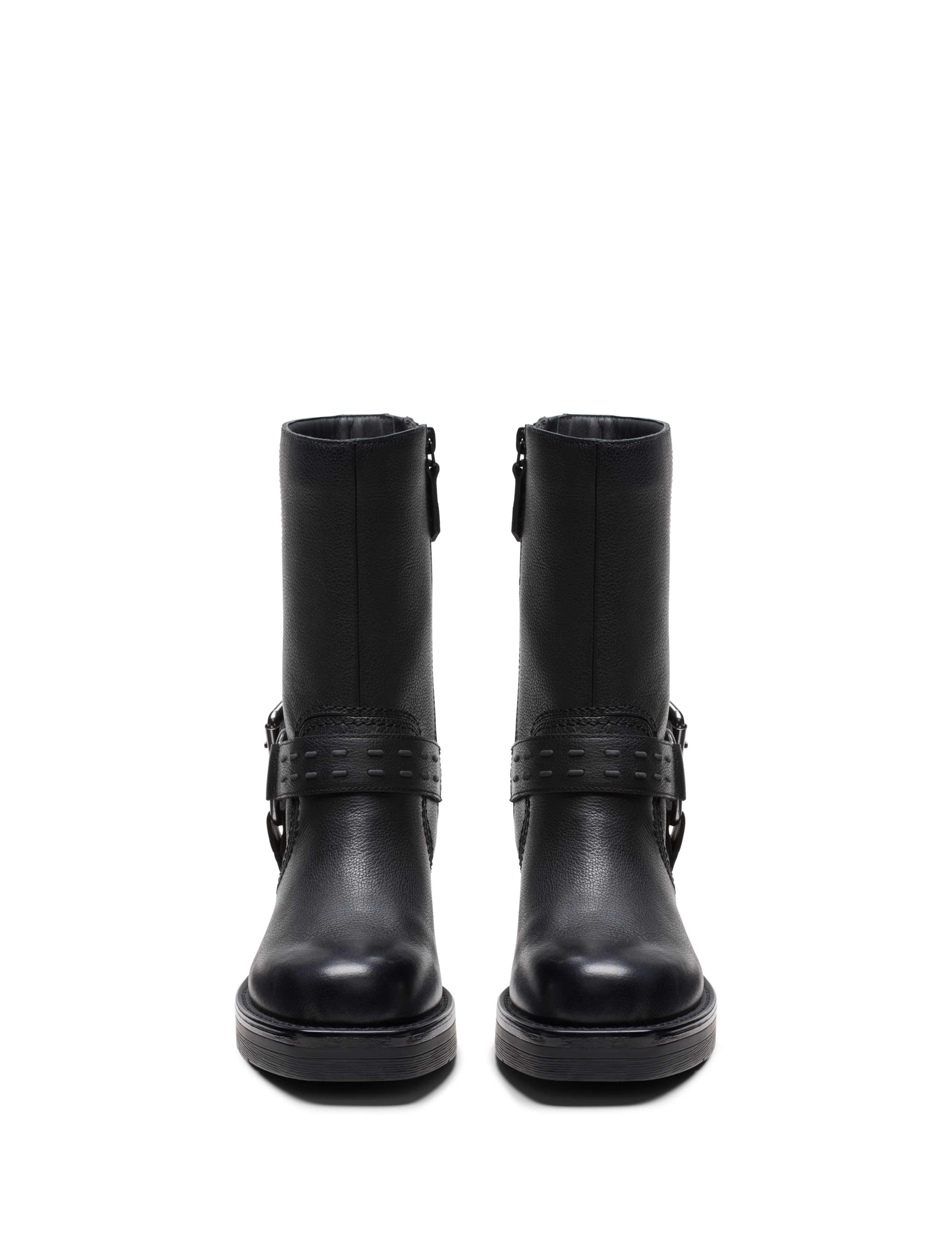 Leather Buckle Flat Boots 6 of 7
