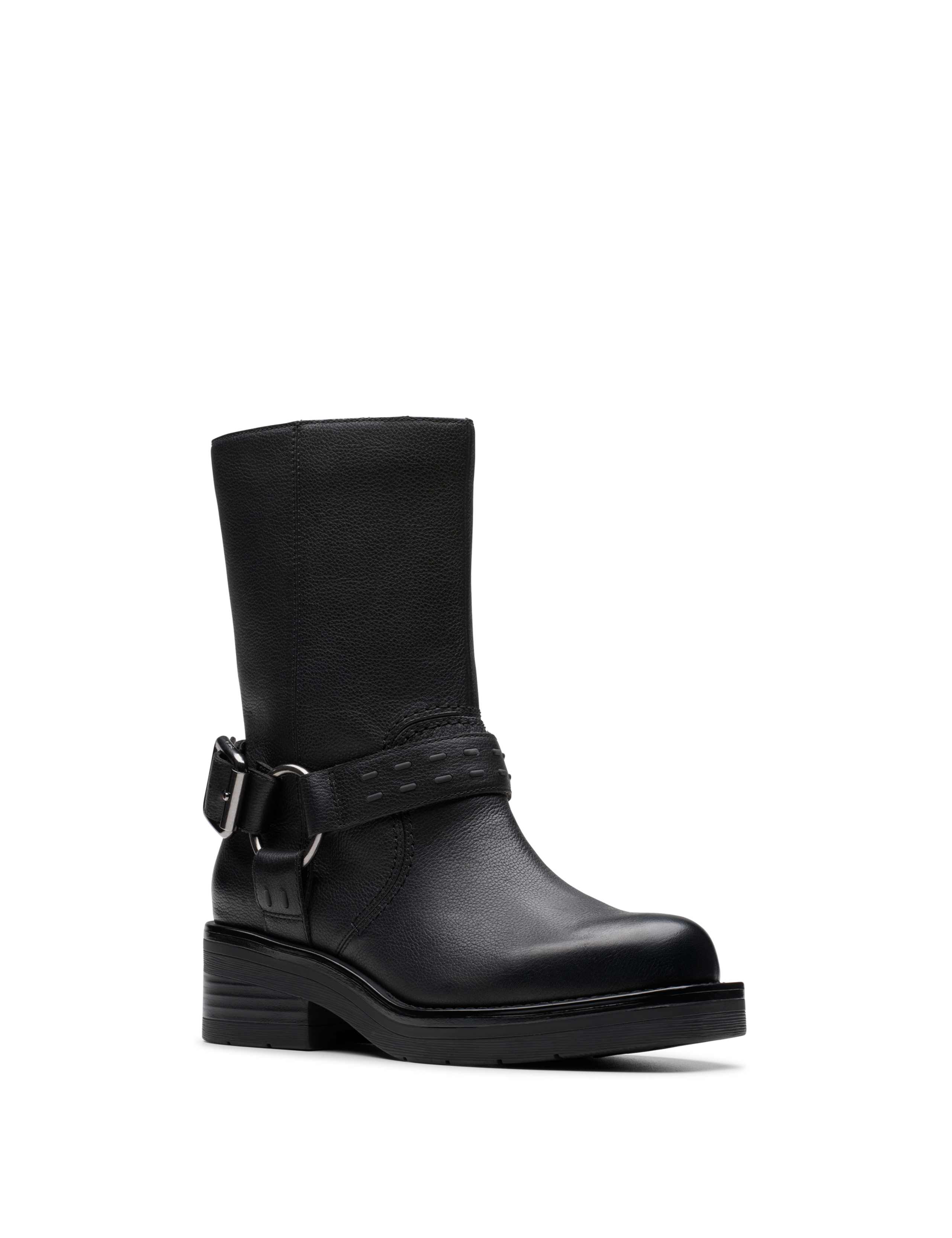 Leather Buckle Flat Boots 7 of 7