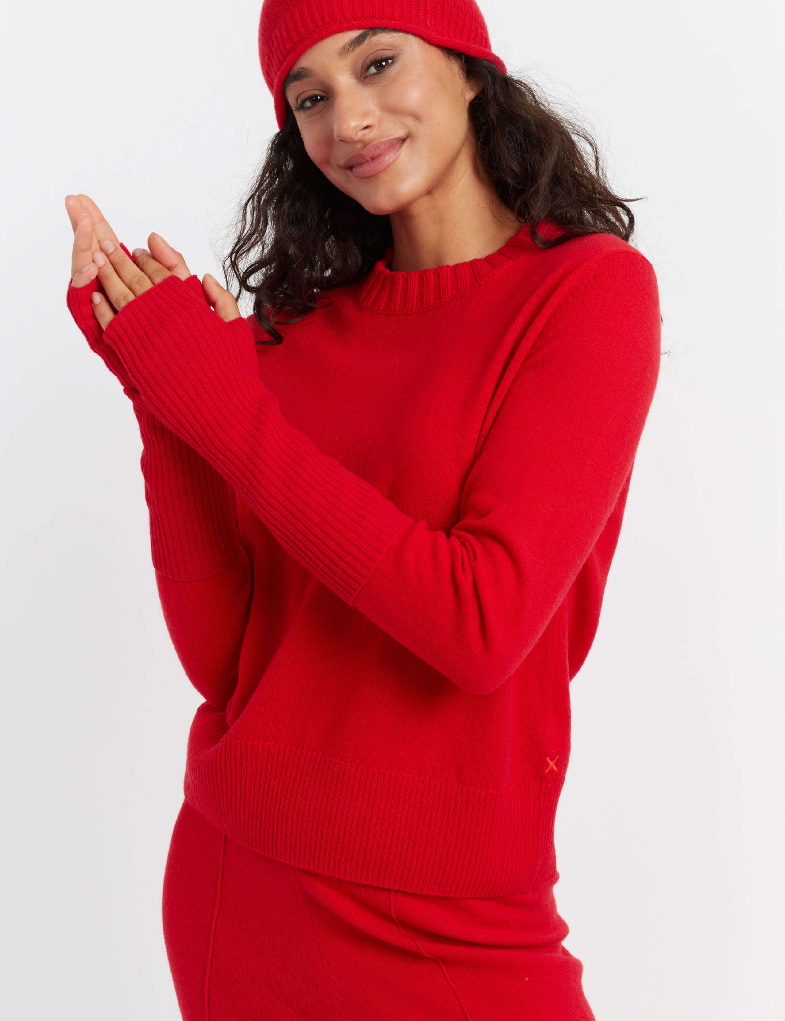 Wool Rich Fingerless Gloves With Cashmere 1 of 2