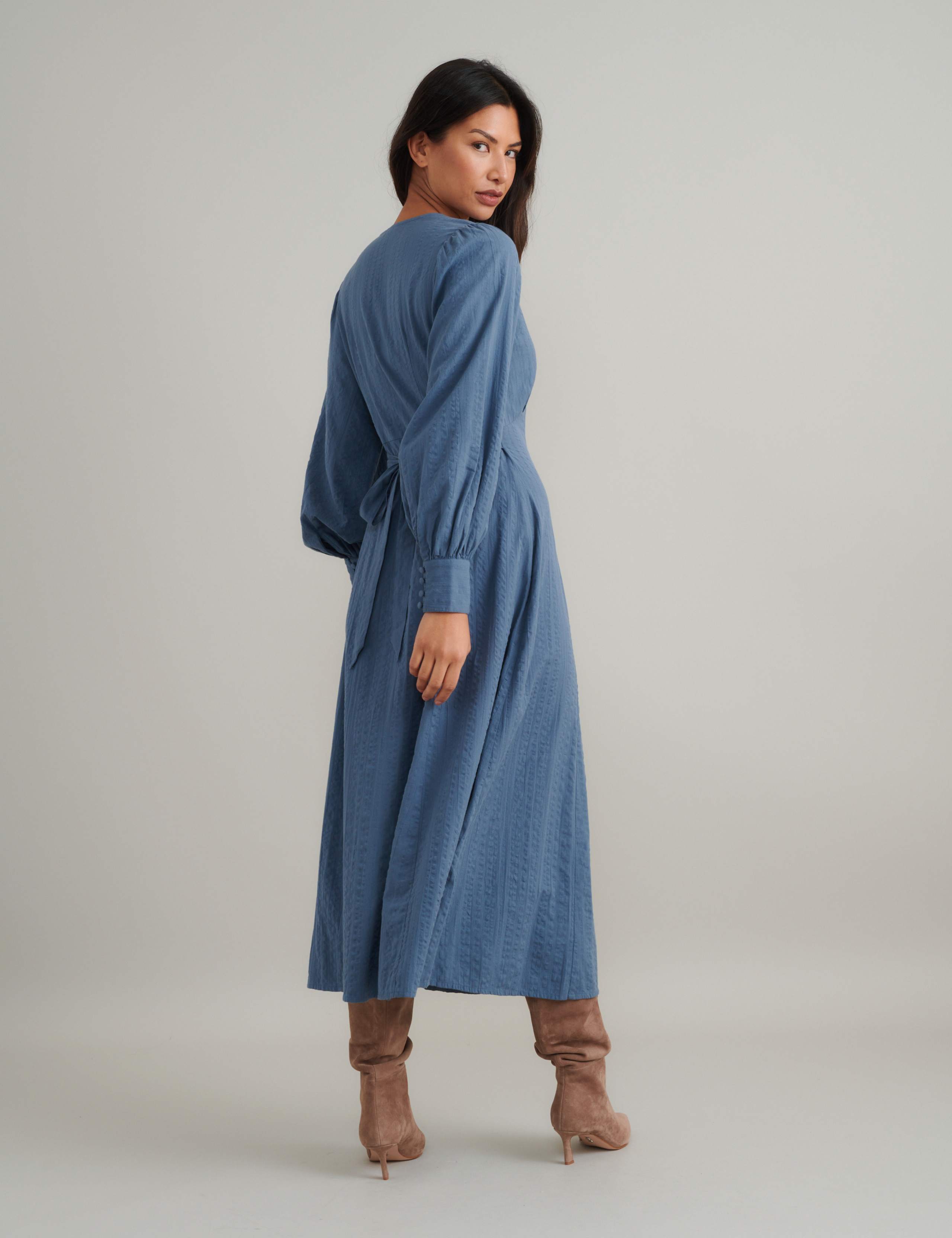 Pure Cotton V-Neck Midaxi Relaxed Tea Dress 2 of 5