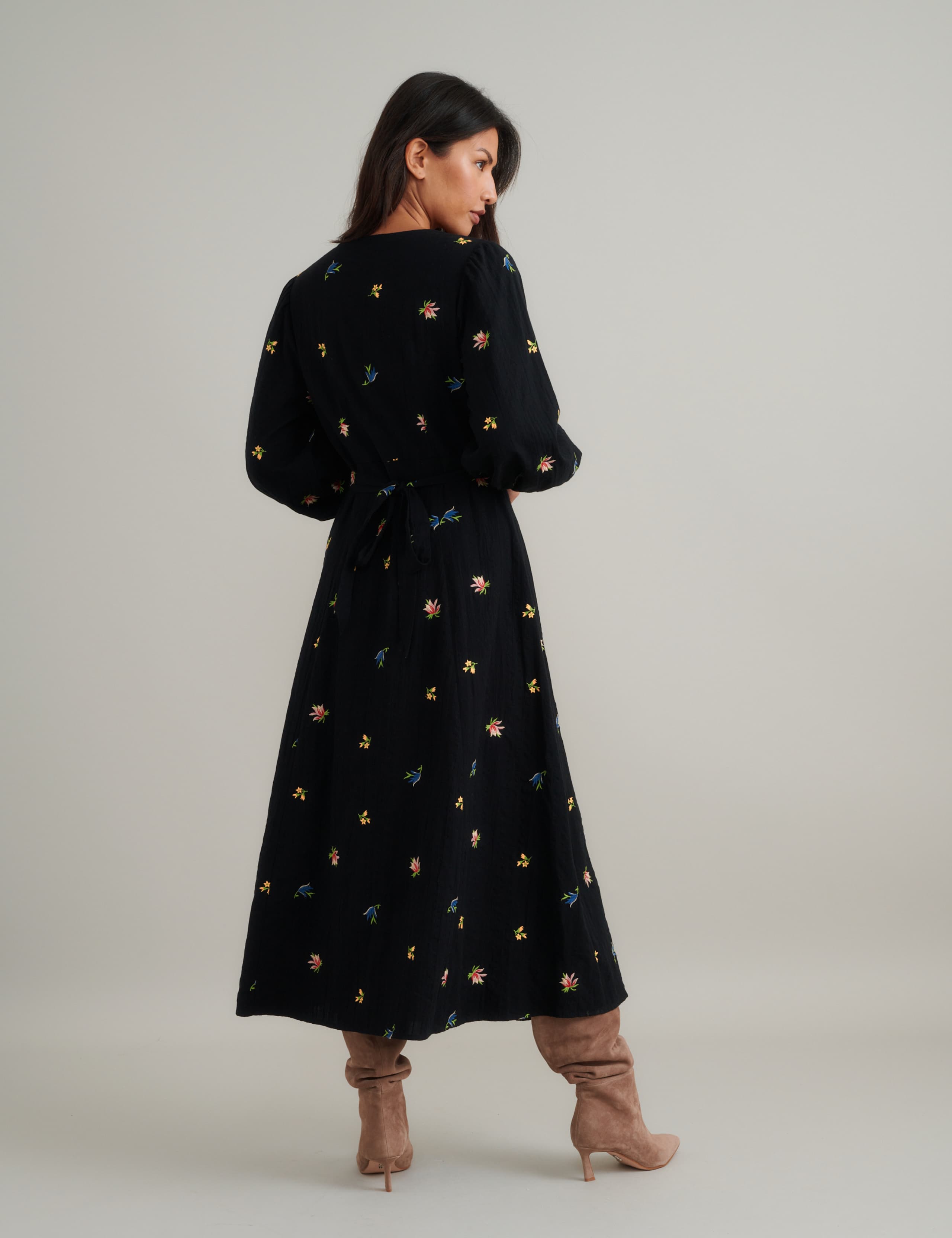 Pure Cotton Embroidered Midaxi Tea Dress 2 of 5