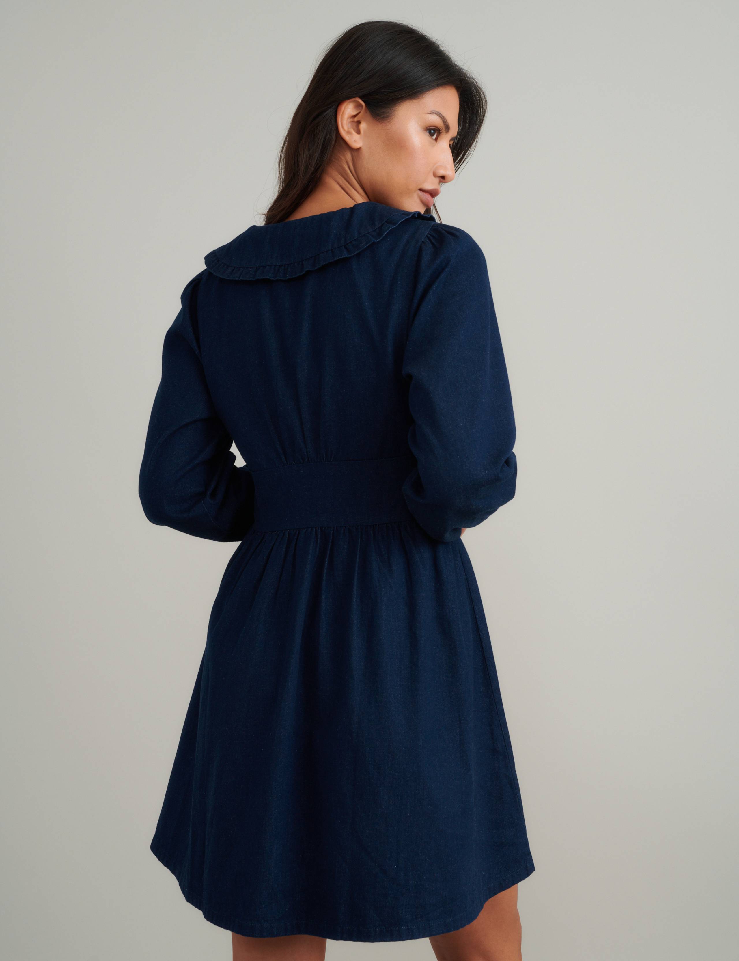 Denim Collared Mini Tea Dress 2 of 5