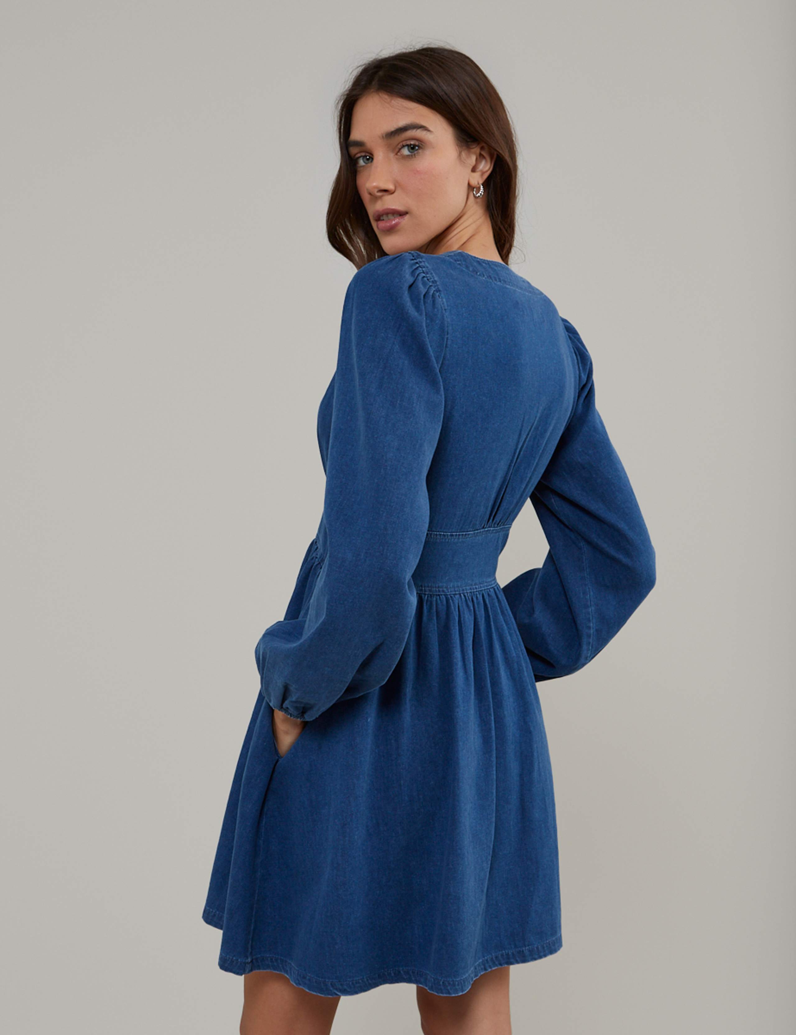 Pure Cotton Denim Mini Tea Dress 3 of 5