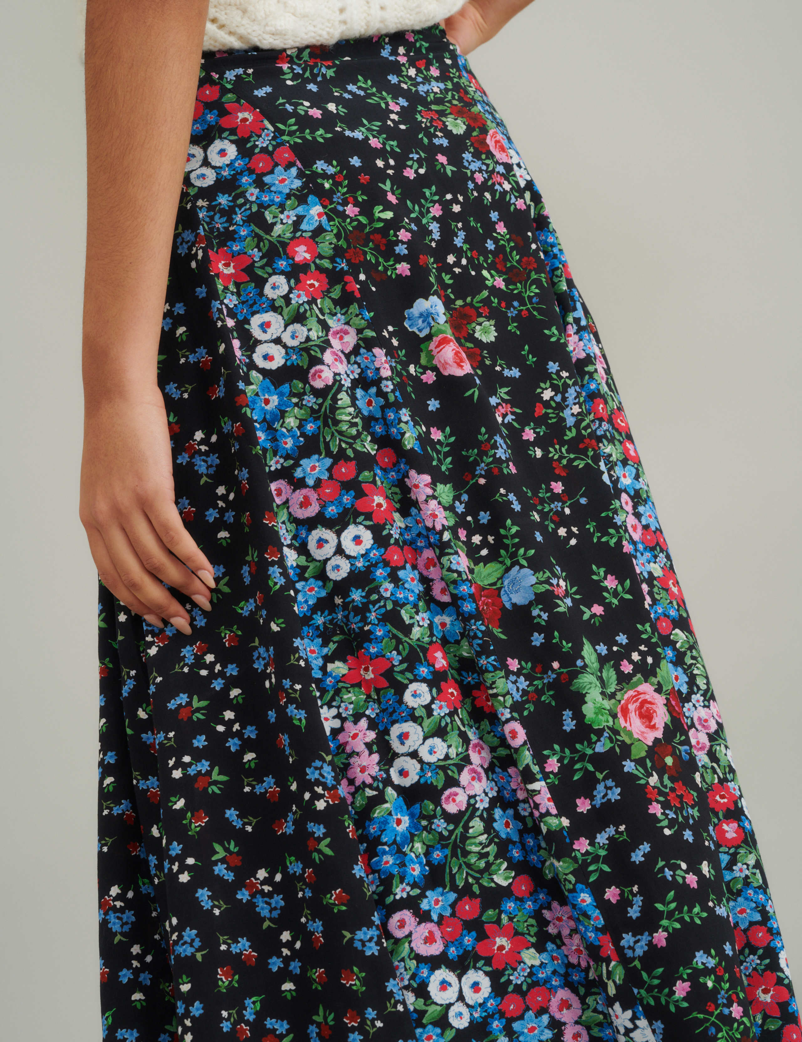 Floral Midi Slip Skirt 4 of 5