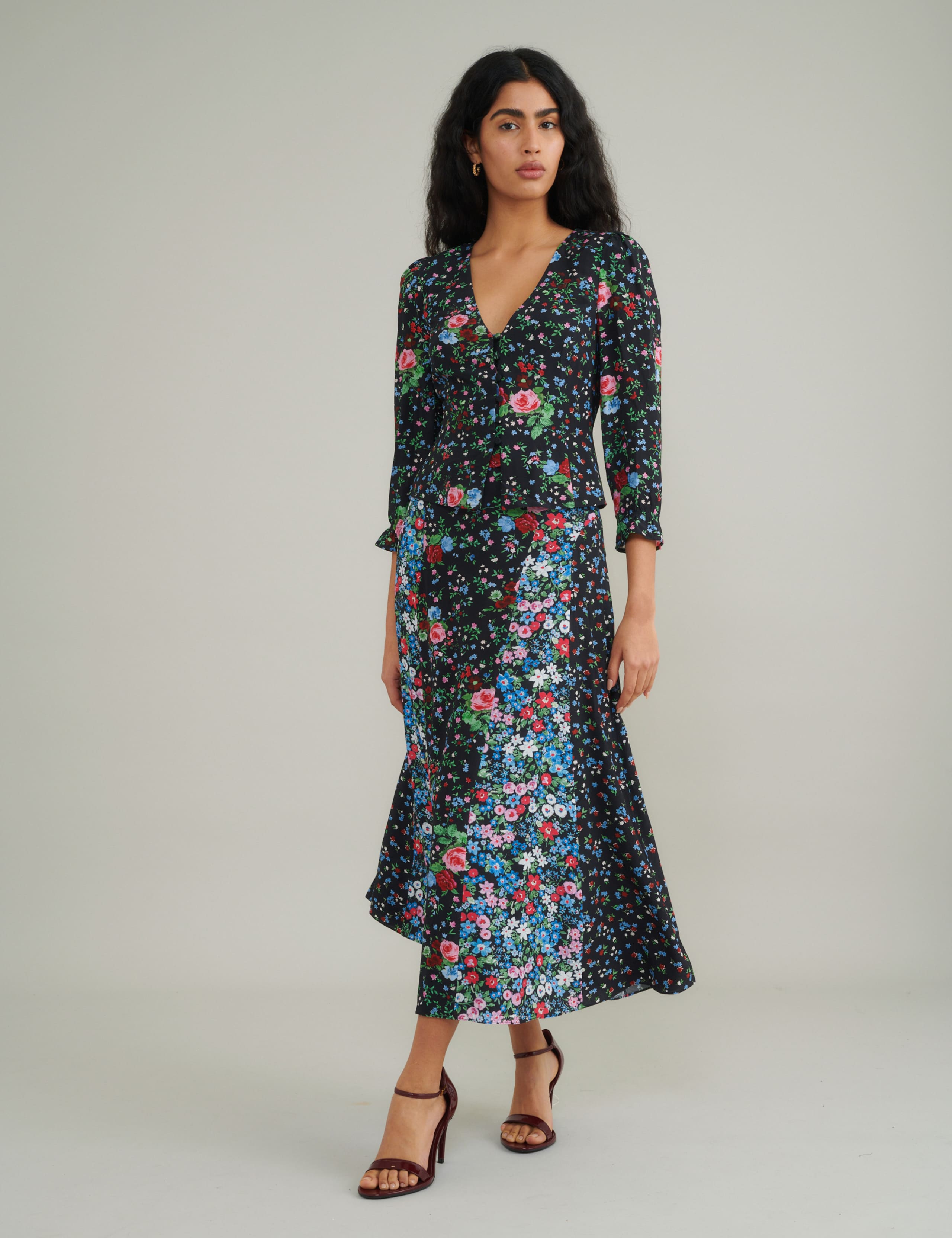 Floral Midi Slip Skirt 5 of 5