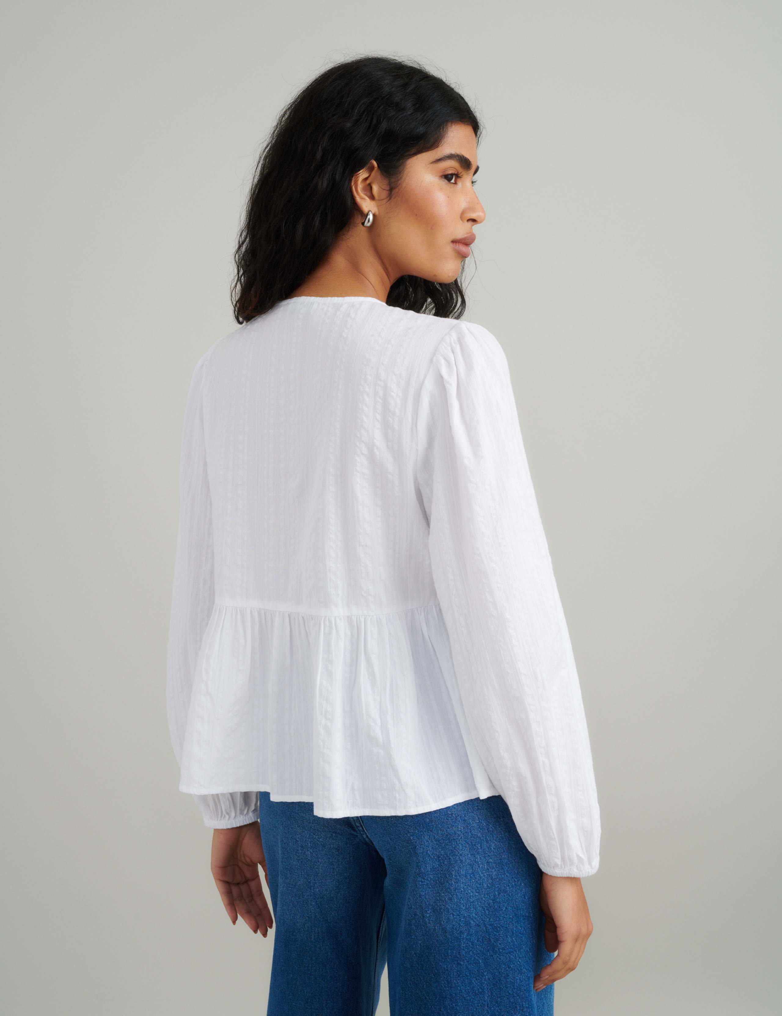Tie Front Peplum Blouse 2 of 5