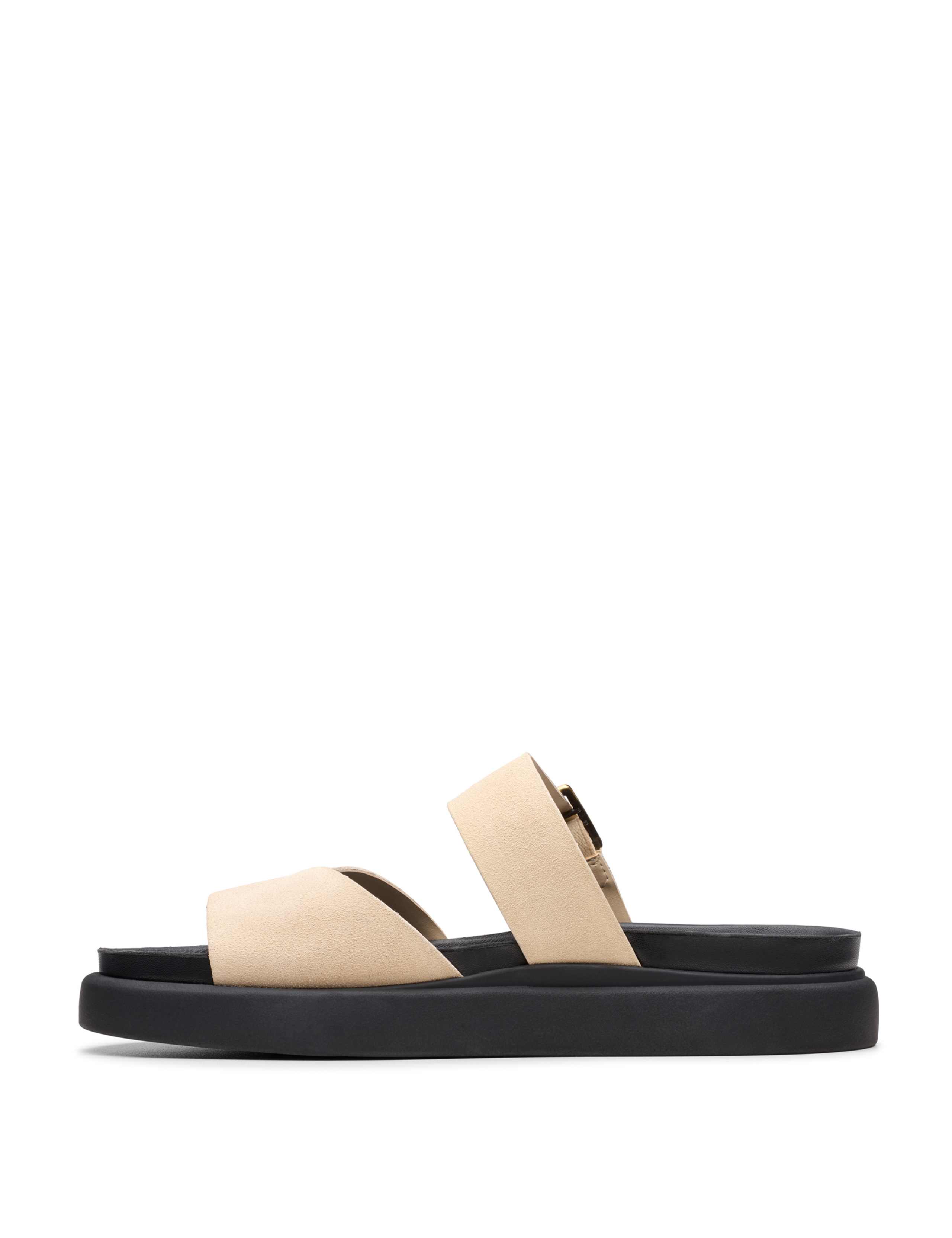Suede Buckle Flatform Mules 4 of 7