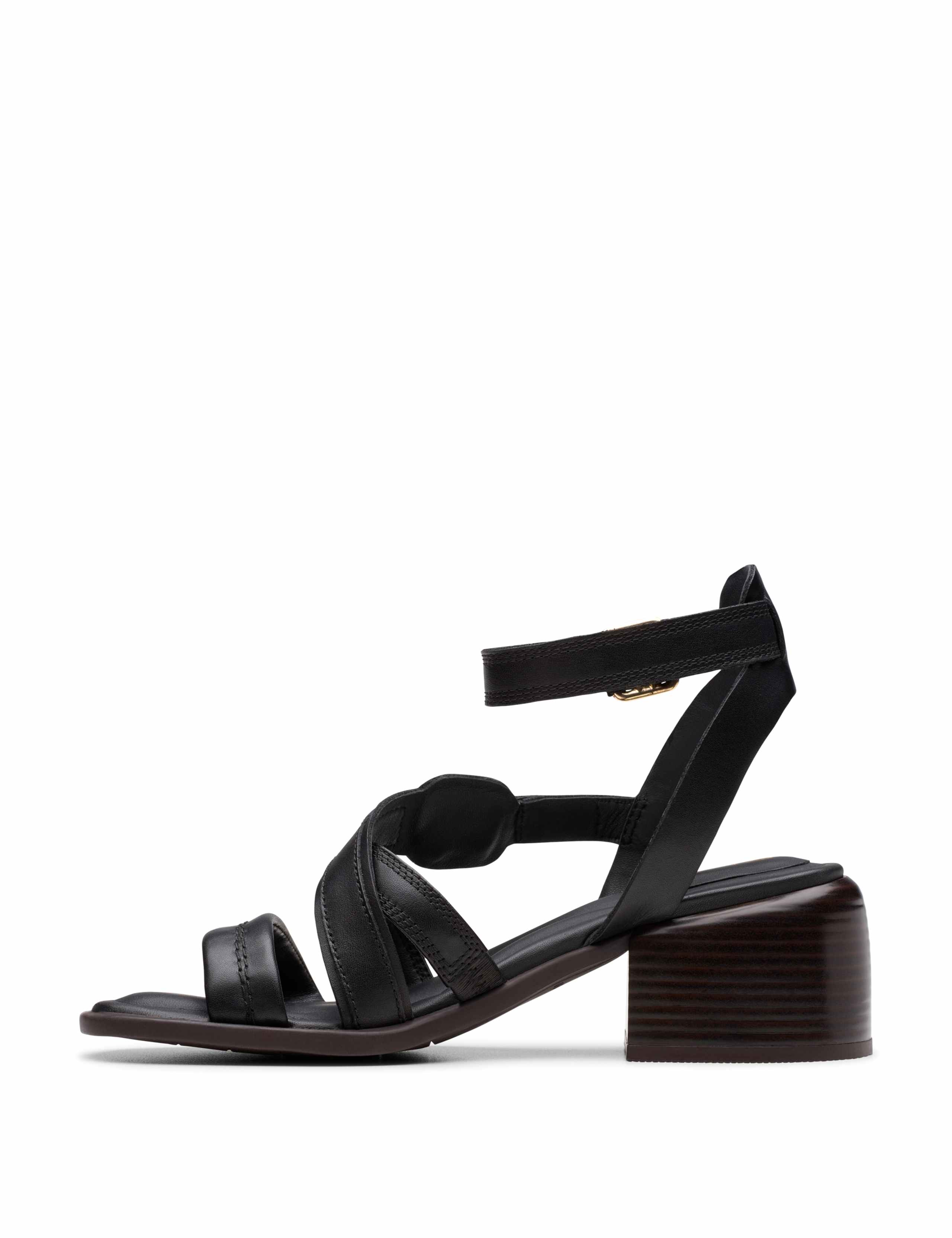 Leather Ankle Strap Block Heel Sandals 4 of 7