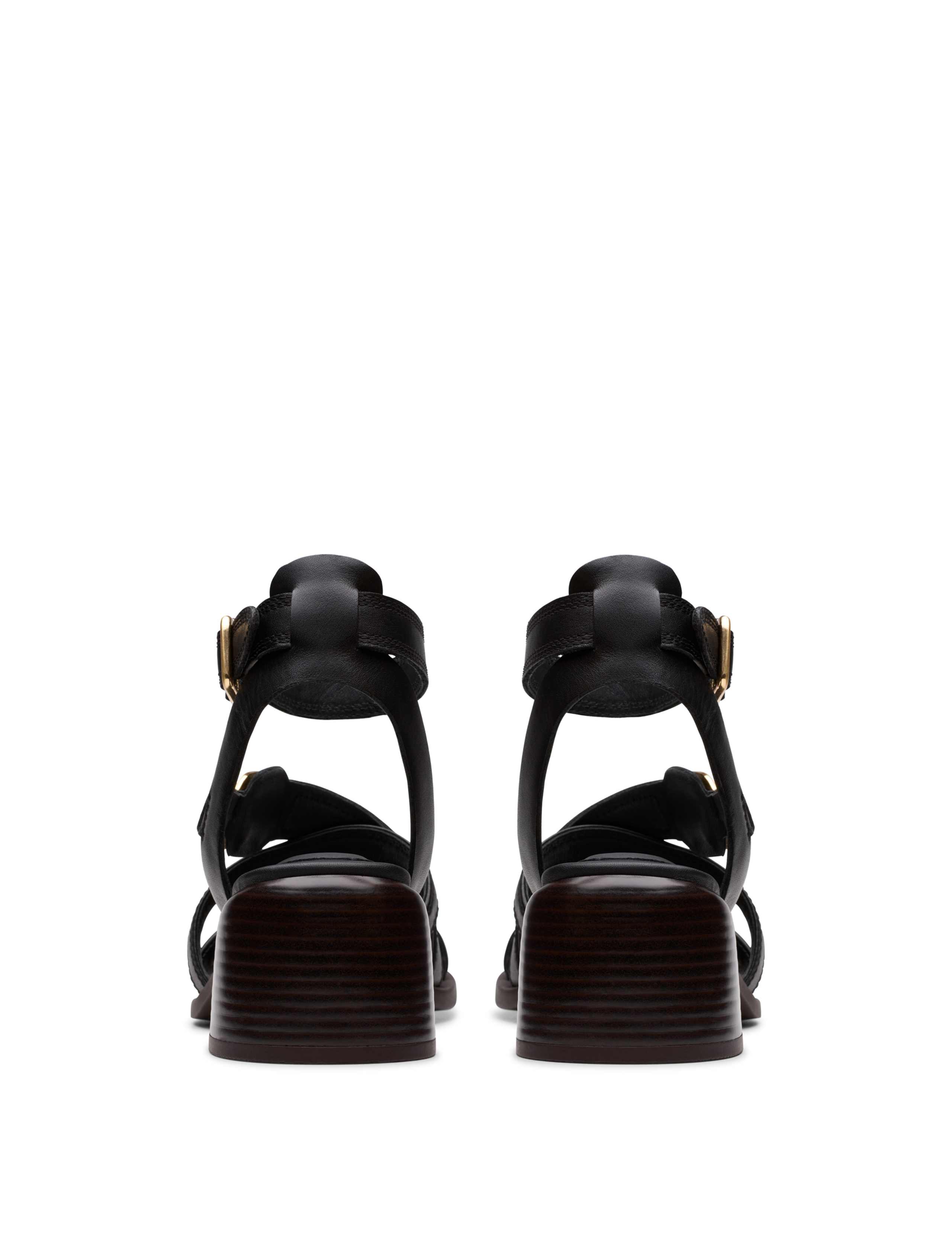 Leather Ankle Strap Block Heel Sandals 7 of 7