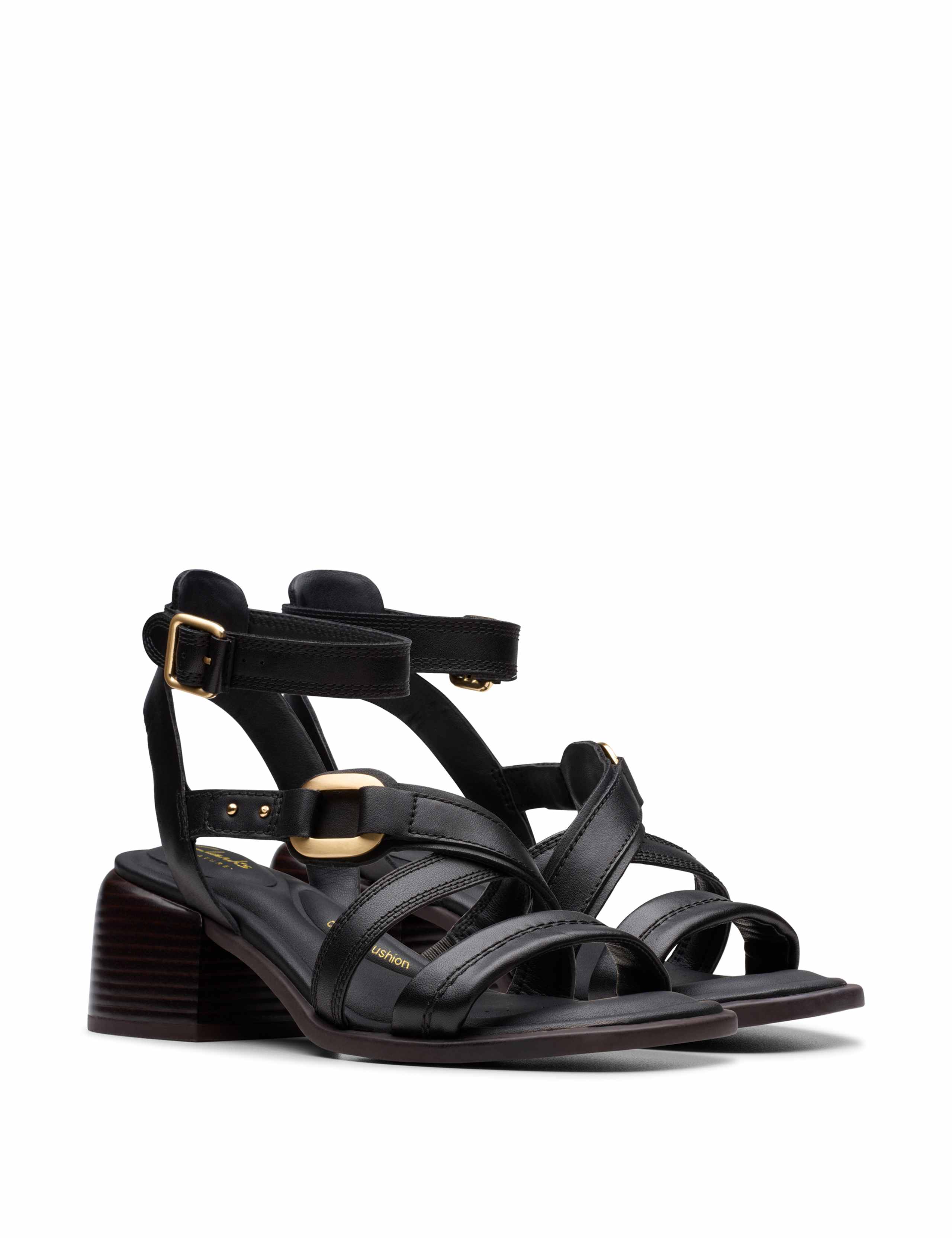 Leather Ankle Strap Block Heel Sandals 2 of 7
