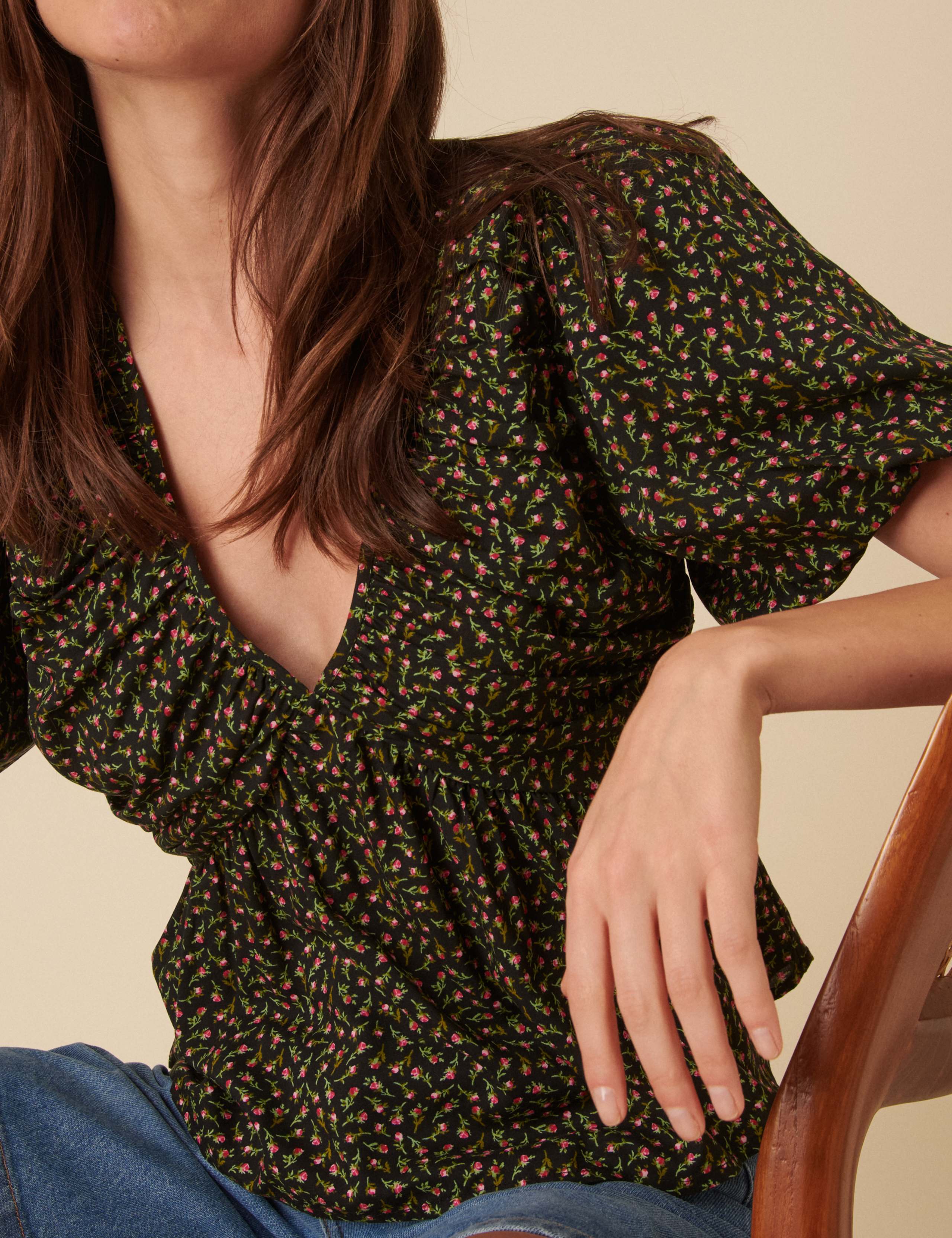 V-Neck Floral Blouse 4 of 4