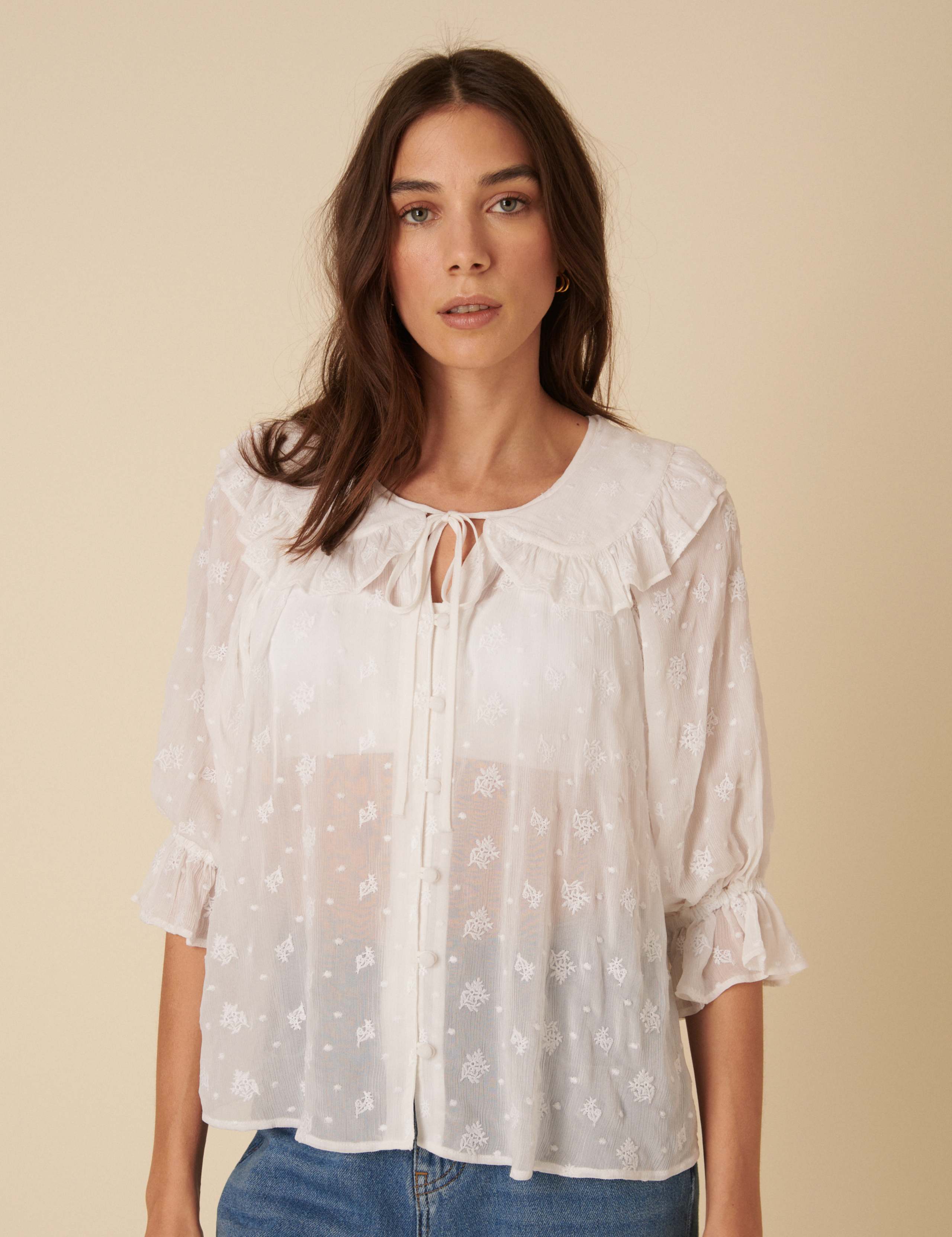 Embroidered Collared Button Through Blouse 2 of 4