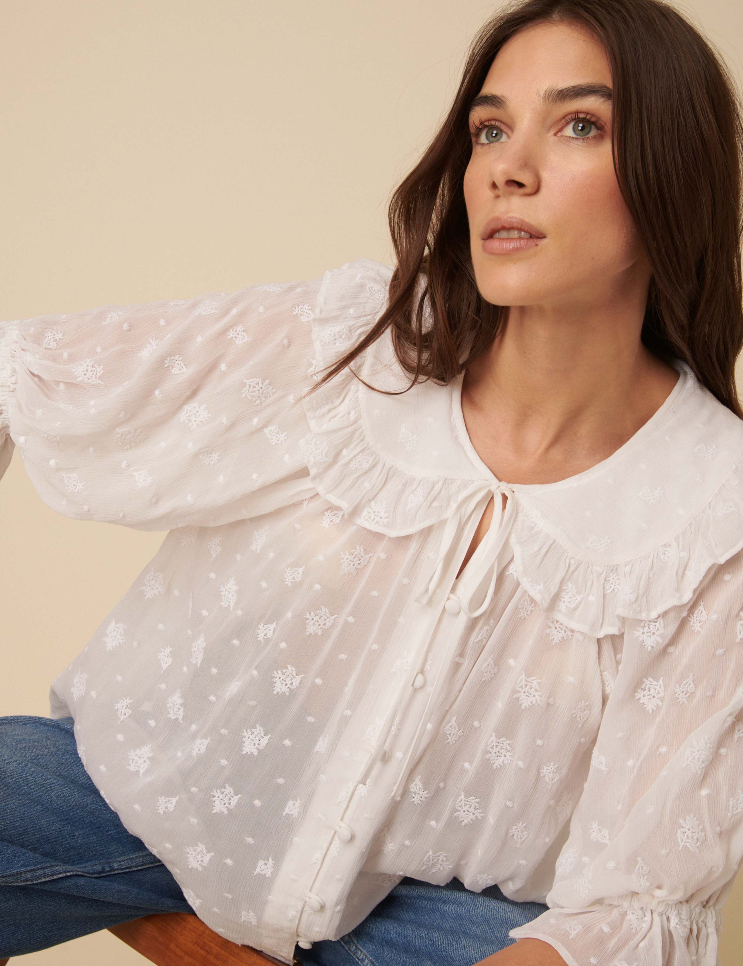 Embroidered Collared Button Through Blouse 4 of 4