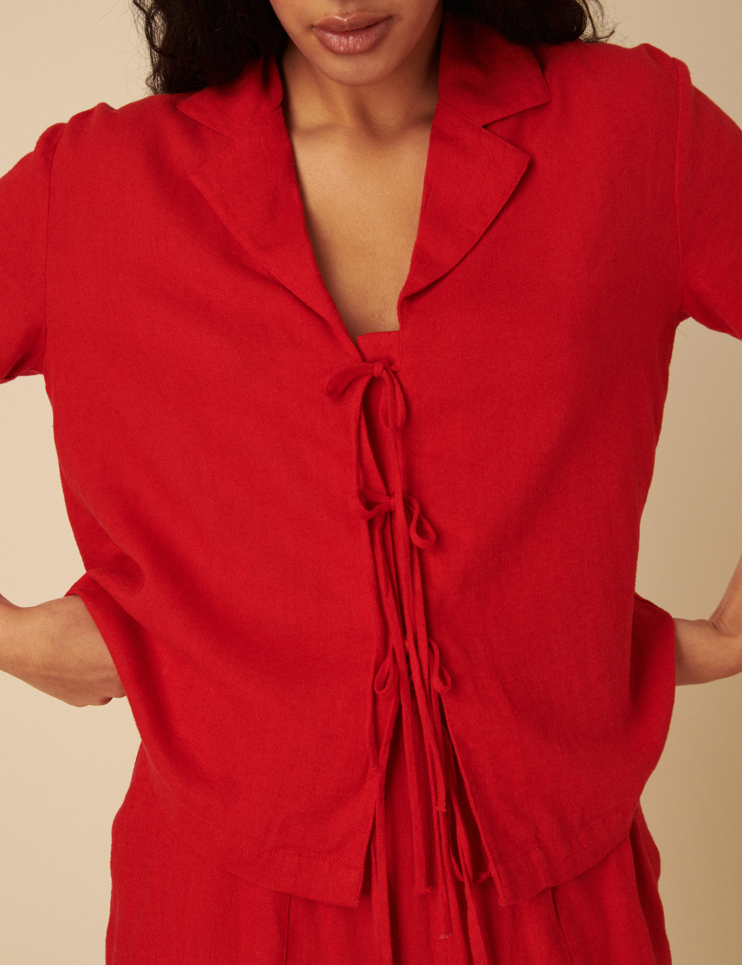 Linen Rich Collared Oversized Shirt 4 of 5