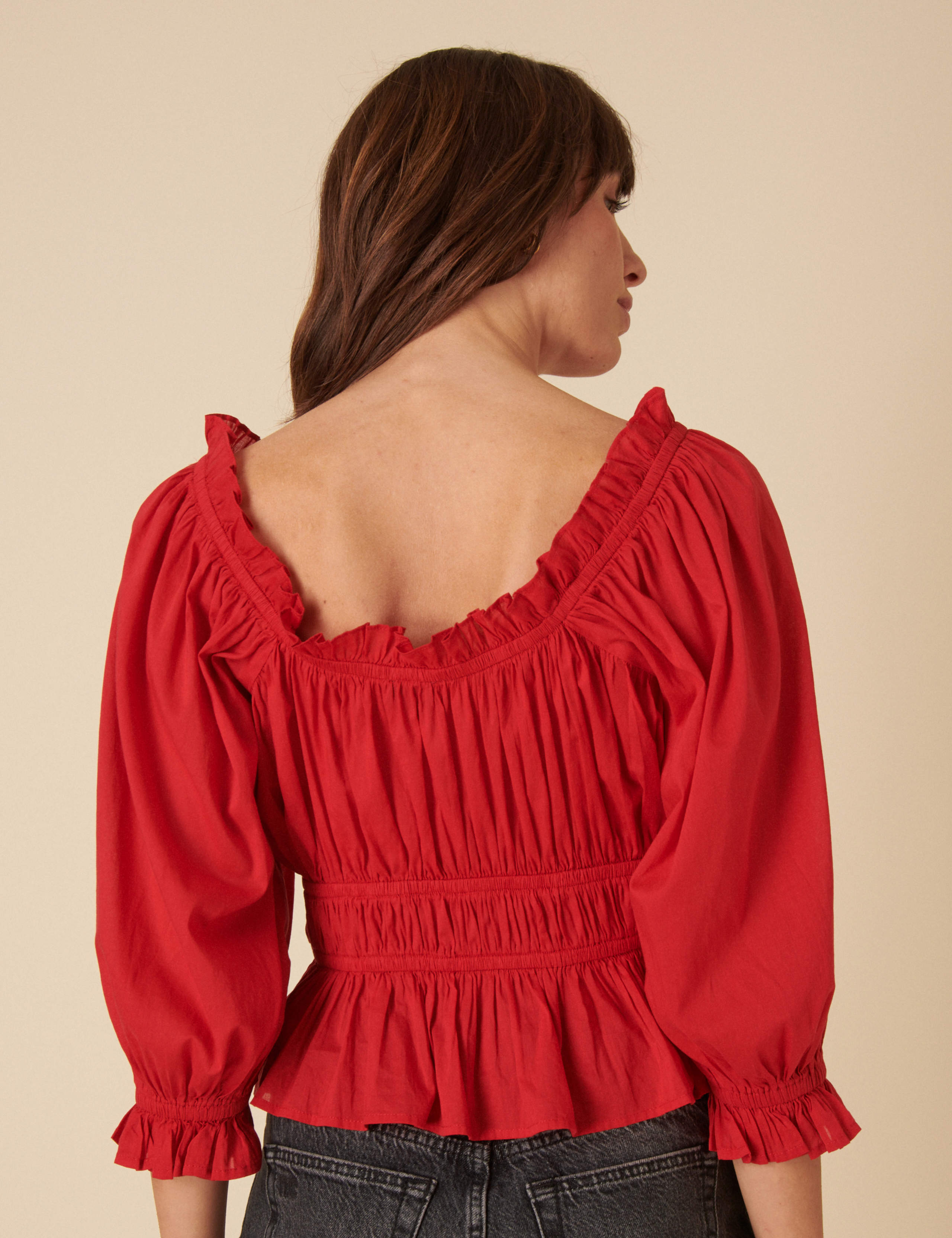 Pure Cotton Frill Detail Blouse 3 of 5