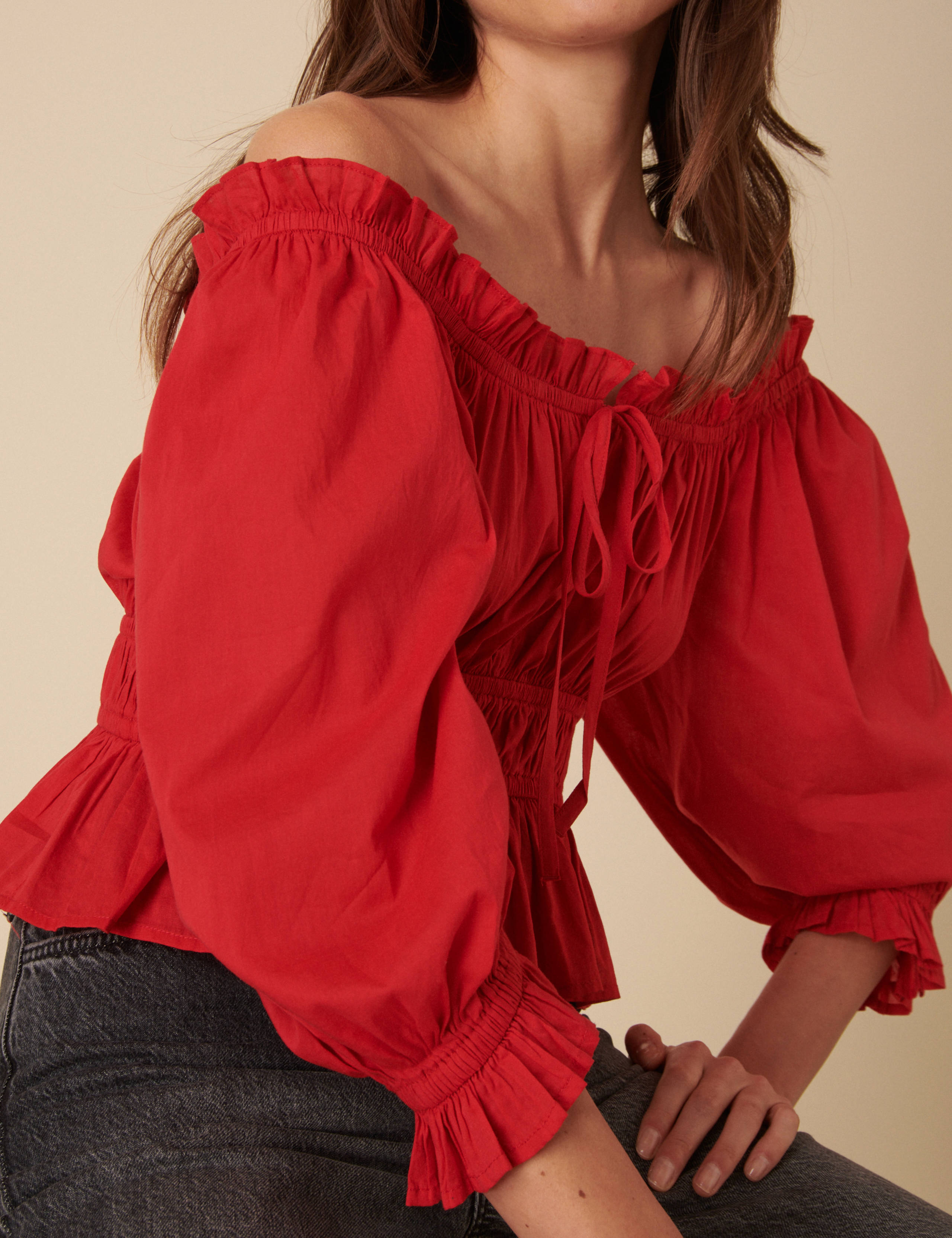 Pure Cotton Frill Detail Blouse 4 of 5