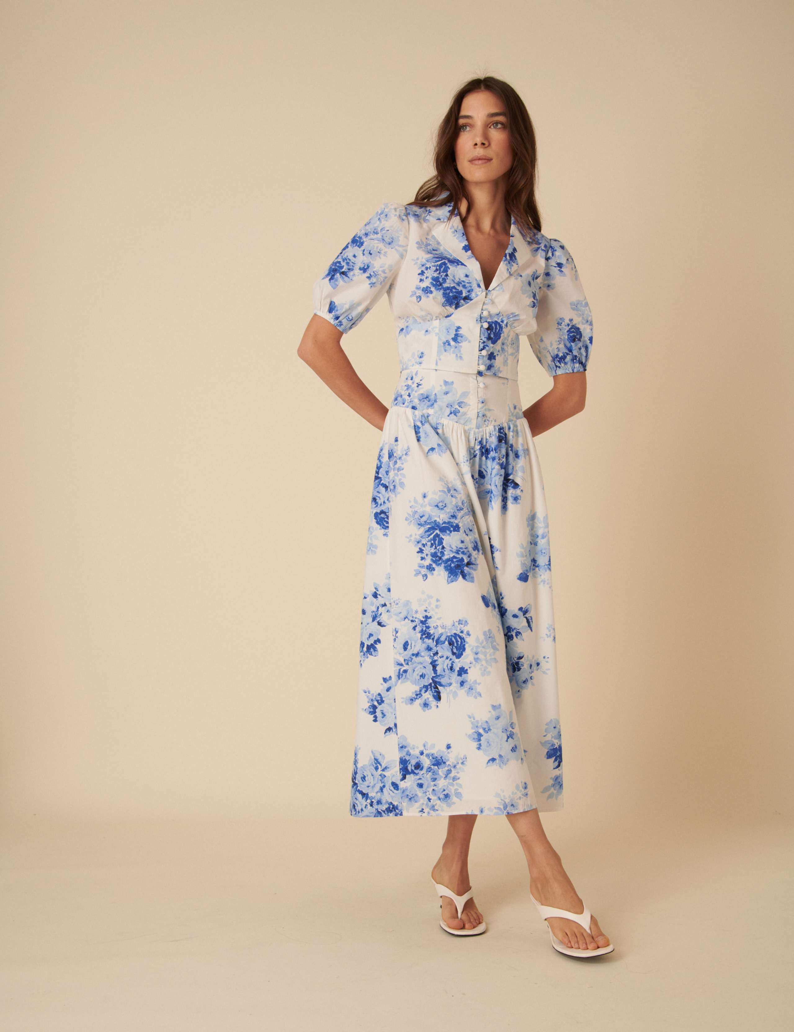 Pure Cotton Floral Collared Fitted Top 2 of 5