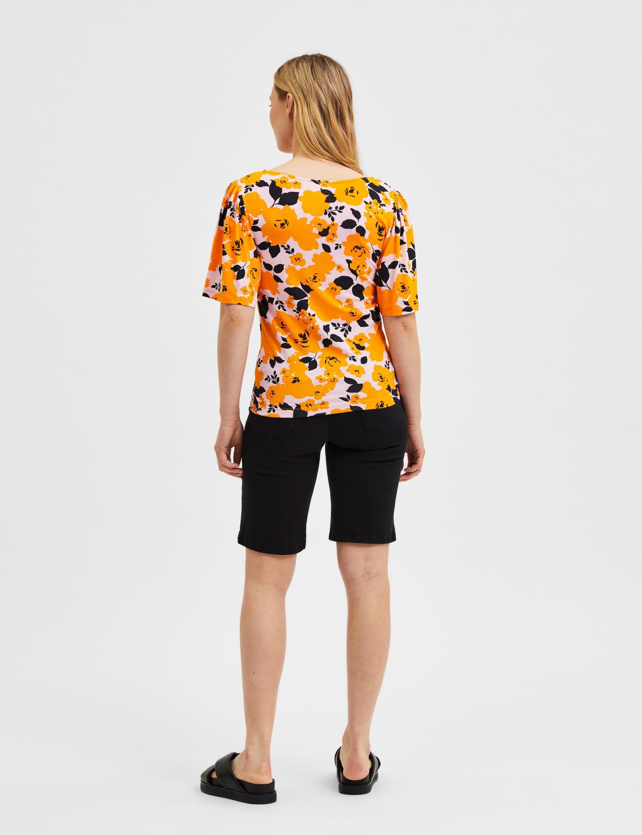 Floral Slash Neck Half Sleeve T-Shirt 3 of 4