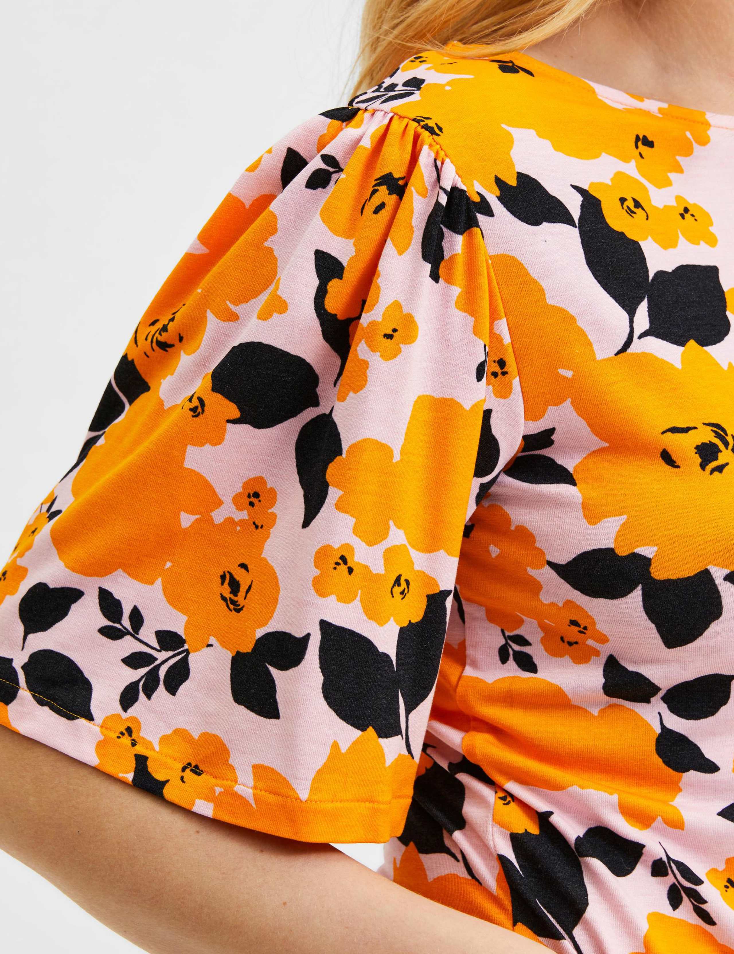 Floral Slash Neck Half Sleeve T-Shirt 4 of 4