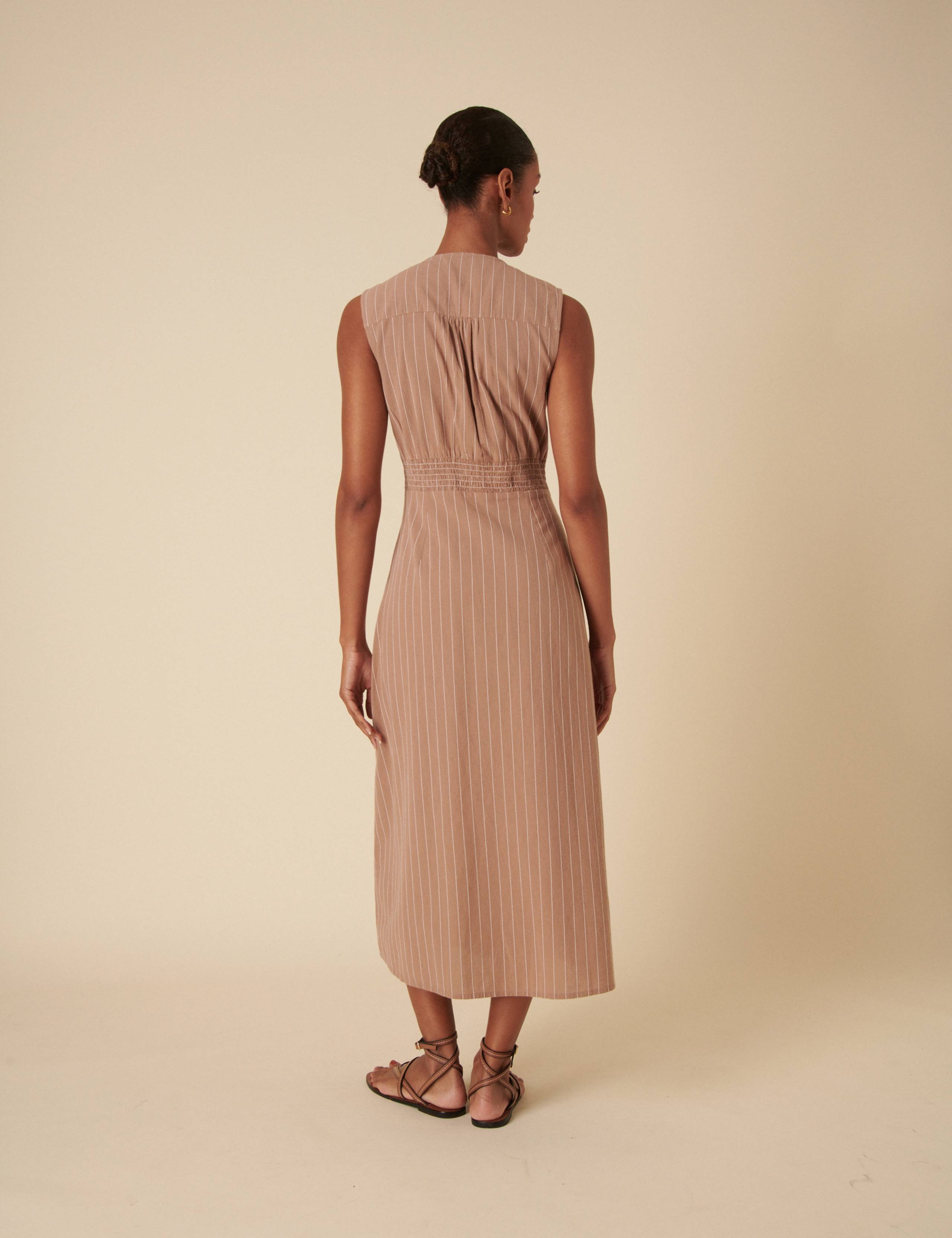 Pure Cotton V-Neck Midaxi Tea Dress 3 of 4