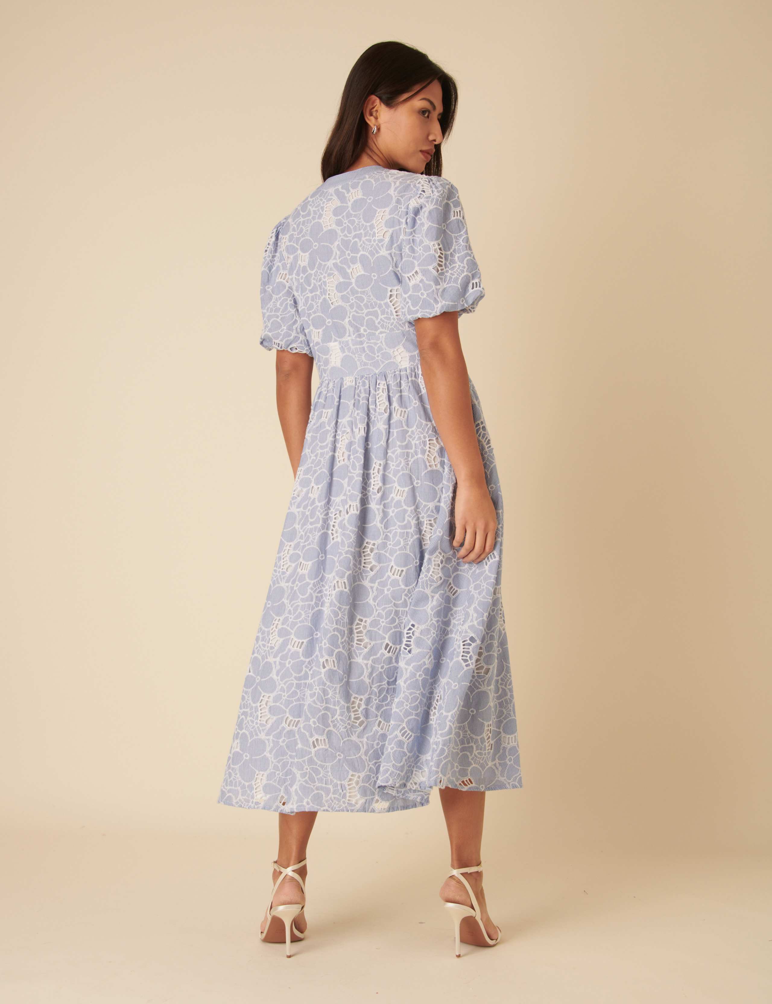 Pure Cotton Broderie Midaxi Dress 3 of 5
