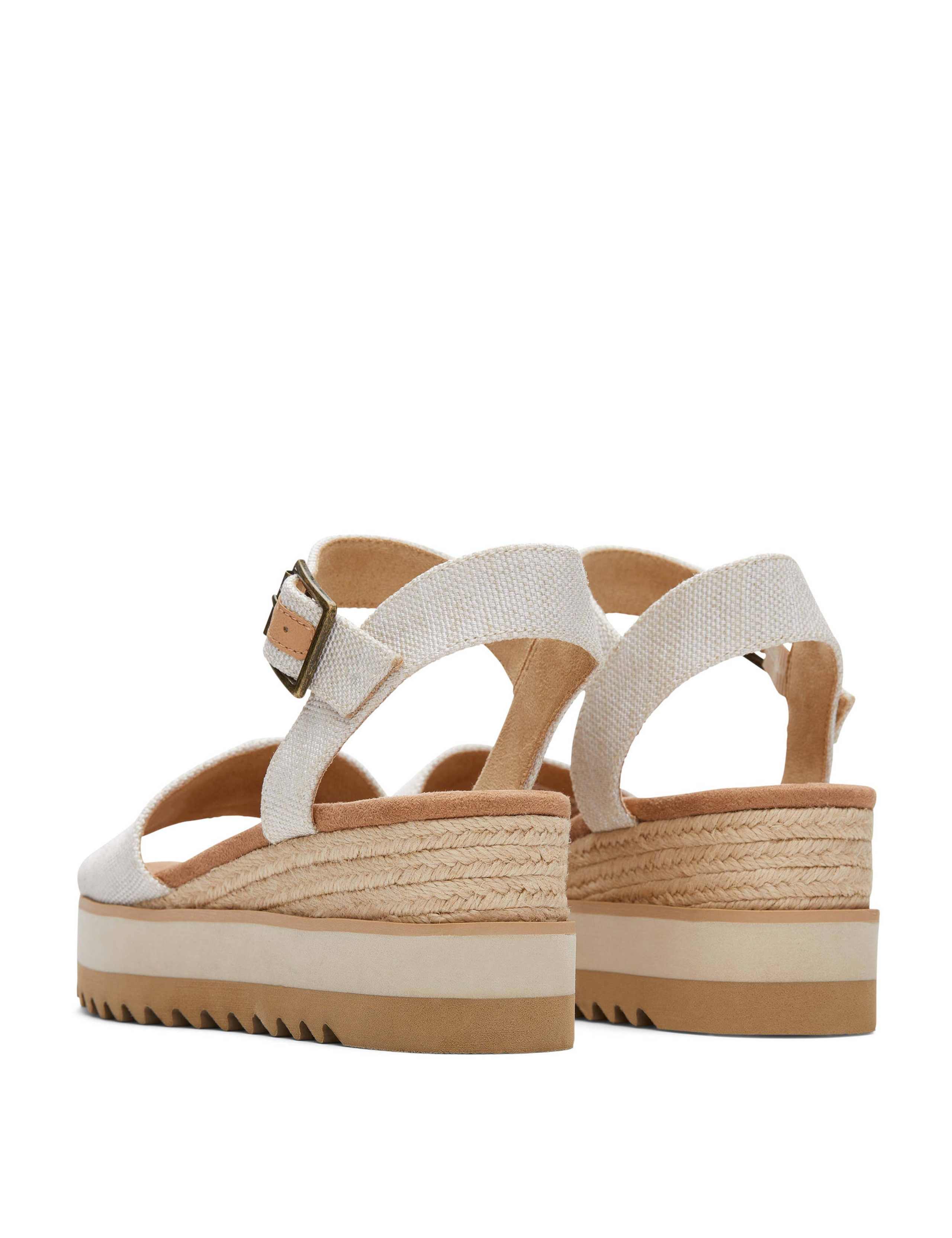 Canvas Buckle Ankle Strap Wedge Sandals 8 of 9