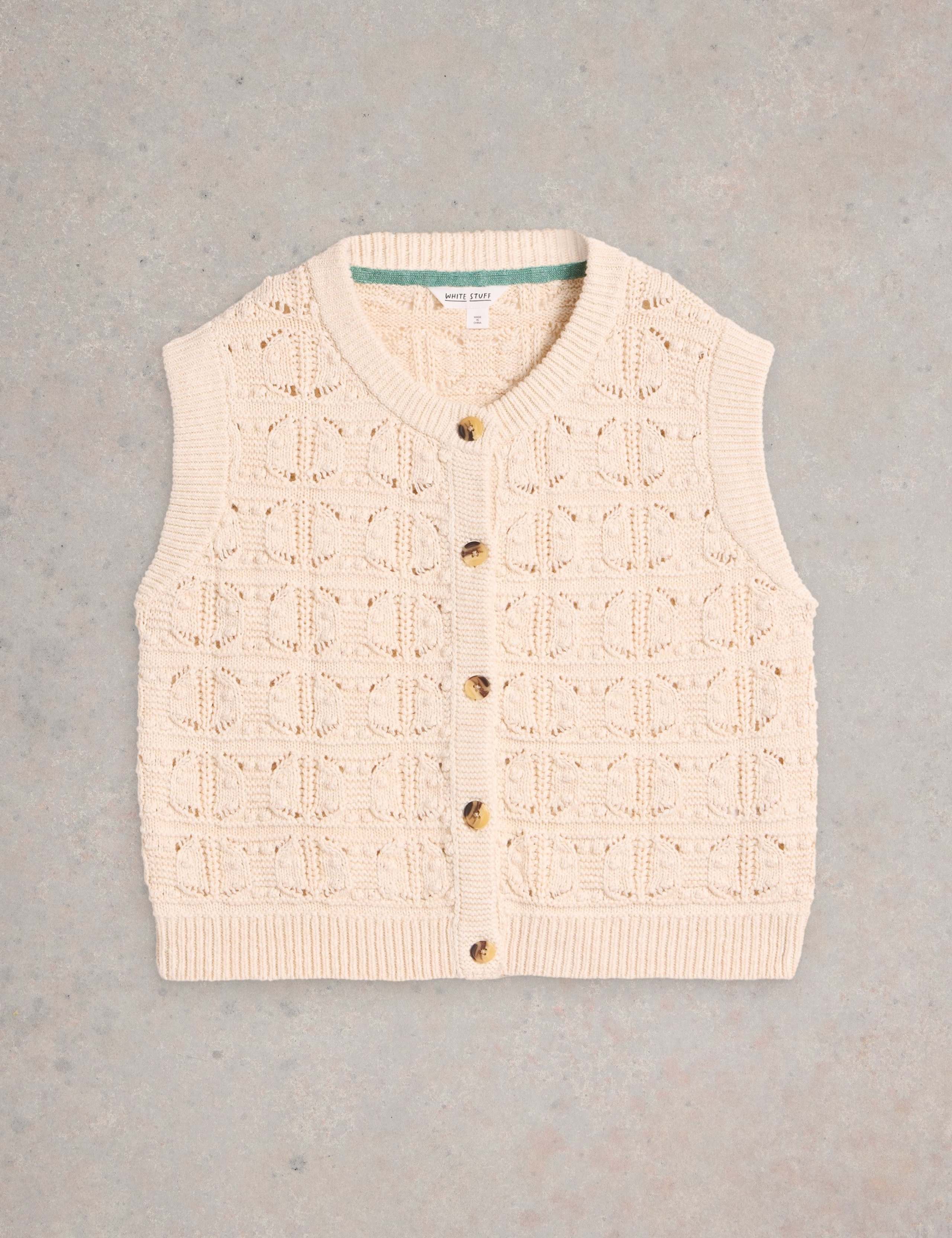 Pure Cotton Openstitch Button Through cami top 2 of 6